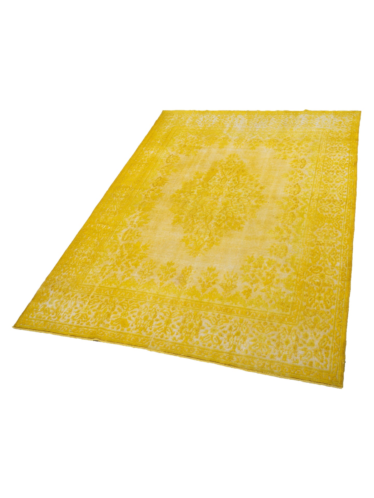Vintage 128881 Yellow 9.4x12.9 Hand Knotted Rug