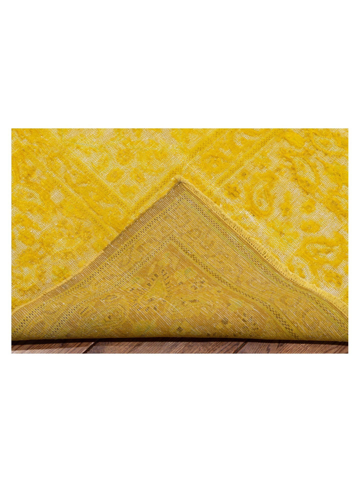 Vintage 128881 Yellow 9.4x12.9 Hand Knotted Rug