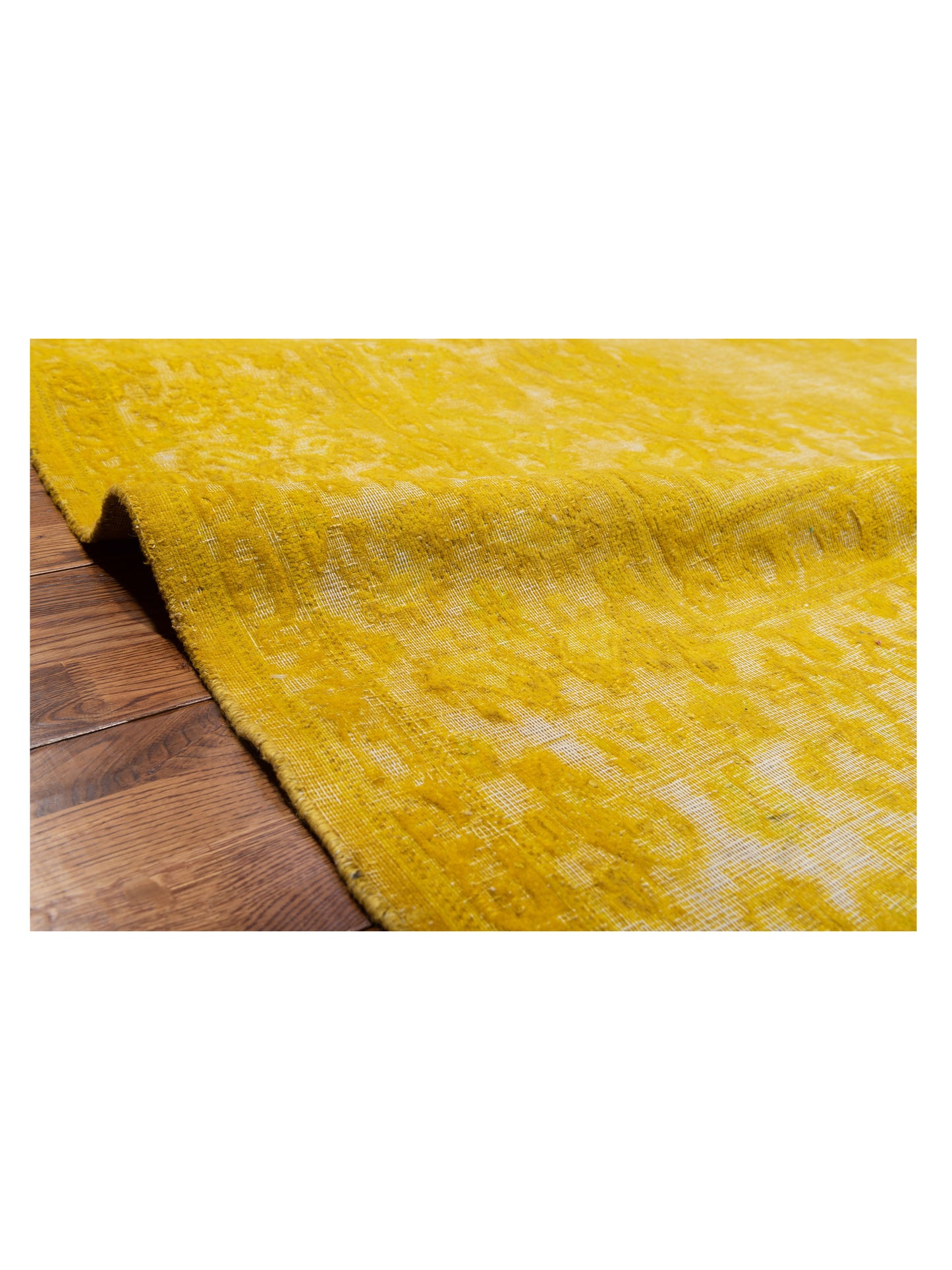 Vintage 128881 Yellow 9.4x12.9 Hand Knotted Rug