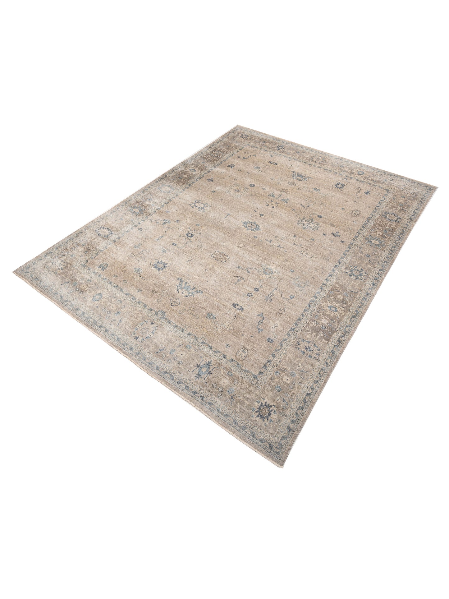 Angora Oushak 128923 Gray Gray 14.7x19.3 Hand Knotted Rug