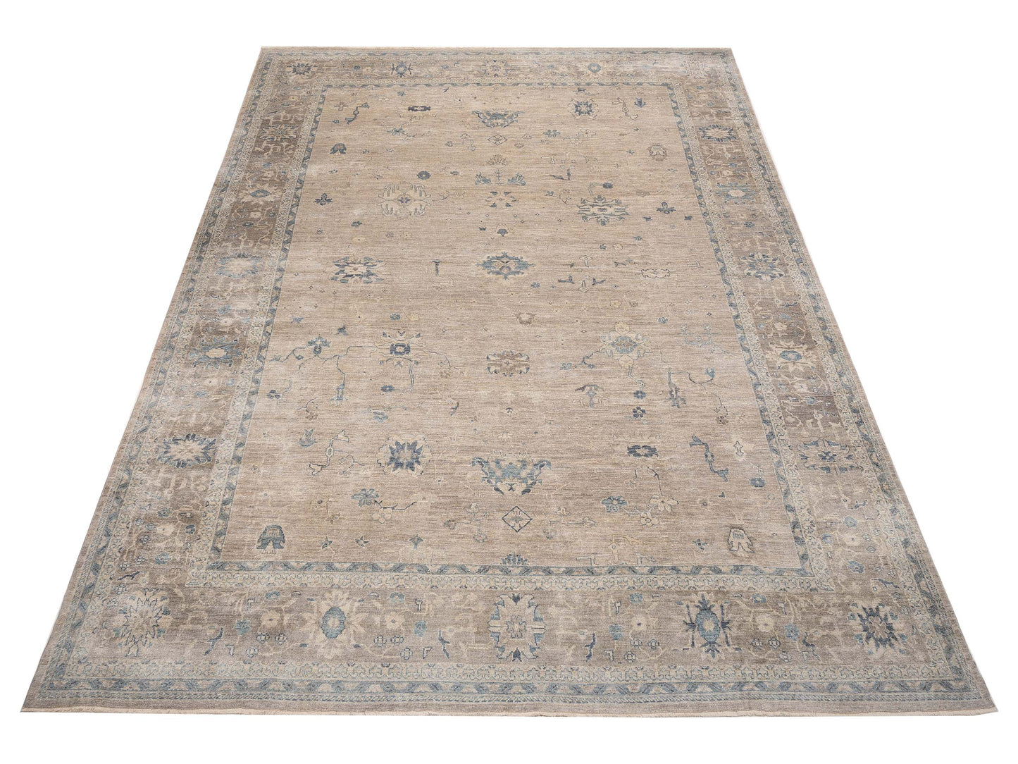 Angora Oushak 128923 Gray Gray 14.7x19.3 Hand Knotted Rug