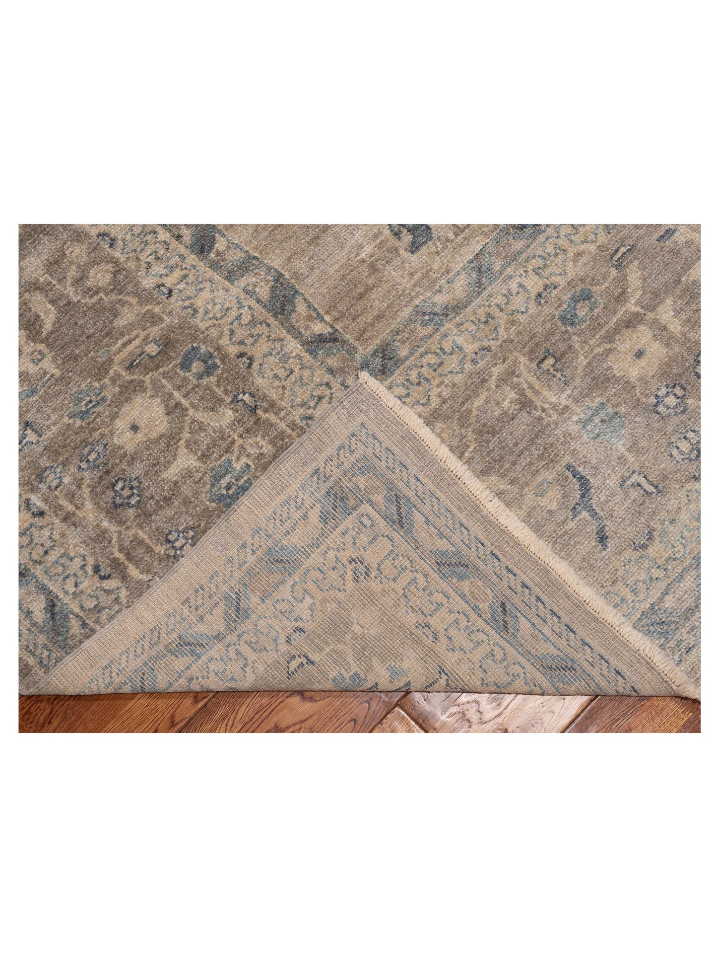 Angora Oushak 128923 Gray Gray 14.7x19.3 Hand Knotted Rug