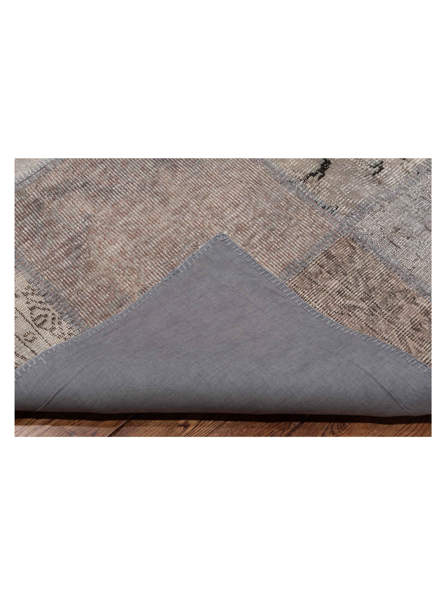 Turkish Vestige Patchwork 128929 Gray 9x12 Hand Knotted Rug