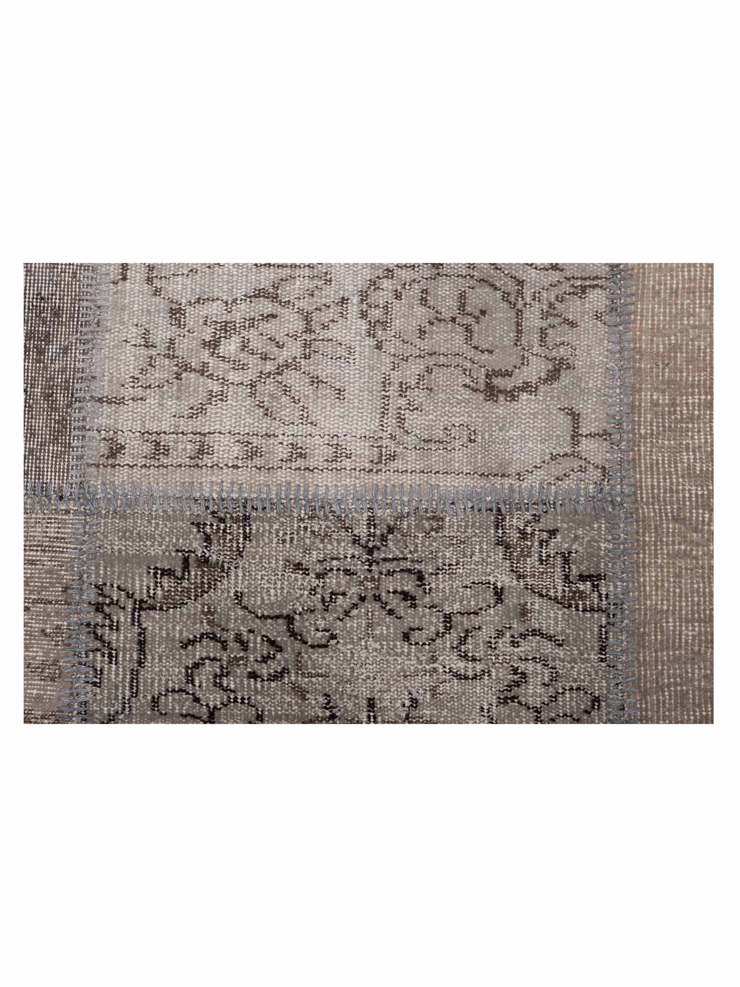 Turkish Vestige Patchwork 128929 Gray 9x12 Hand Knotted Rug
