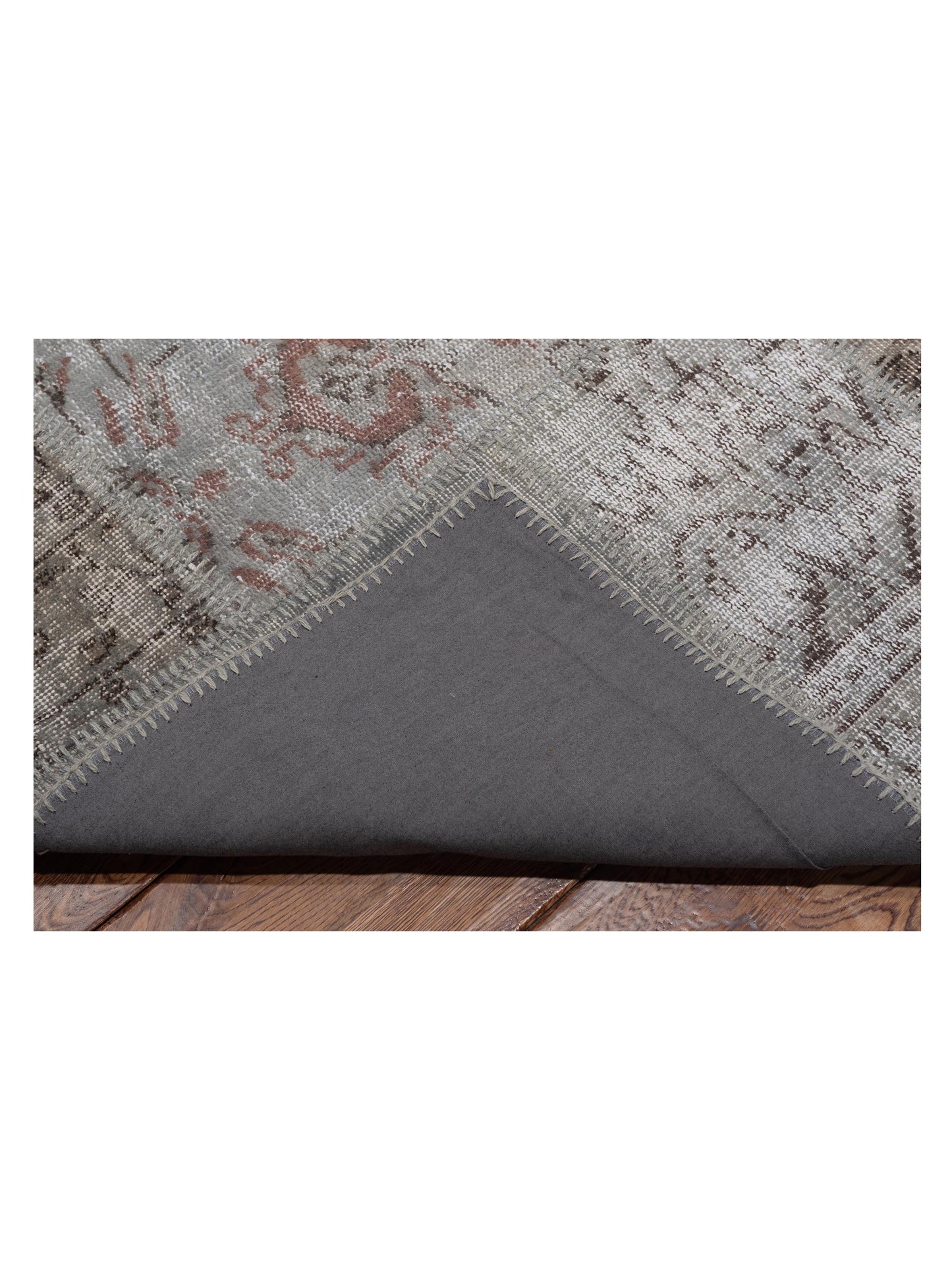 Turkish Vestige Patchwork 128940 Gray 9x12 Hand Knotted Rug