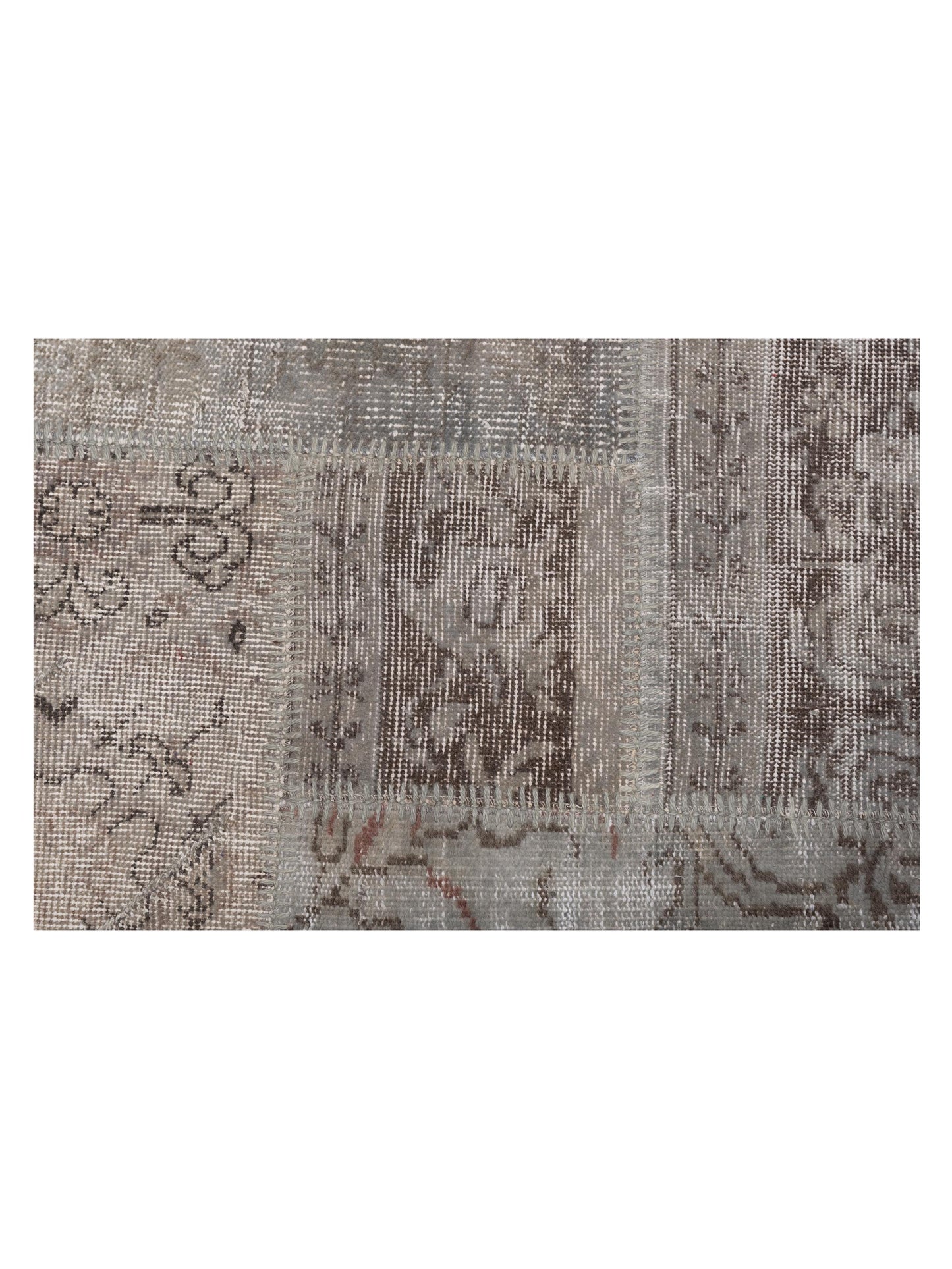 Turkish Vestige Patchwork 128940 Gray 9x12 Hand Knotted Rug