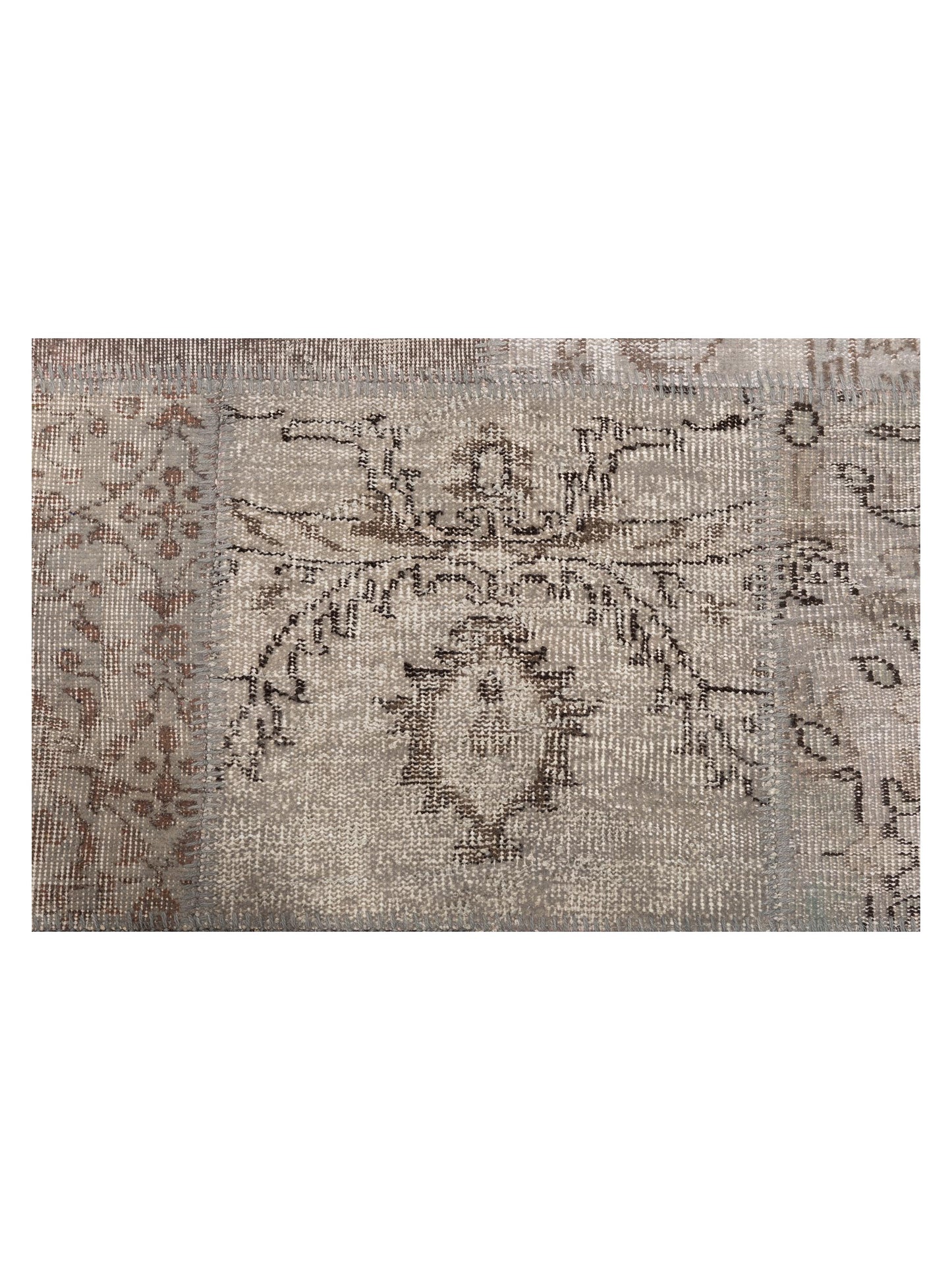 Turkish Vestige Patchwork 128944 Gray 8x10 Hand Knotted Rug