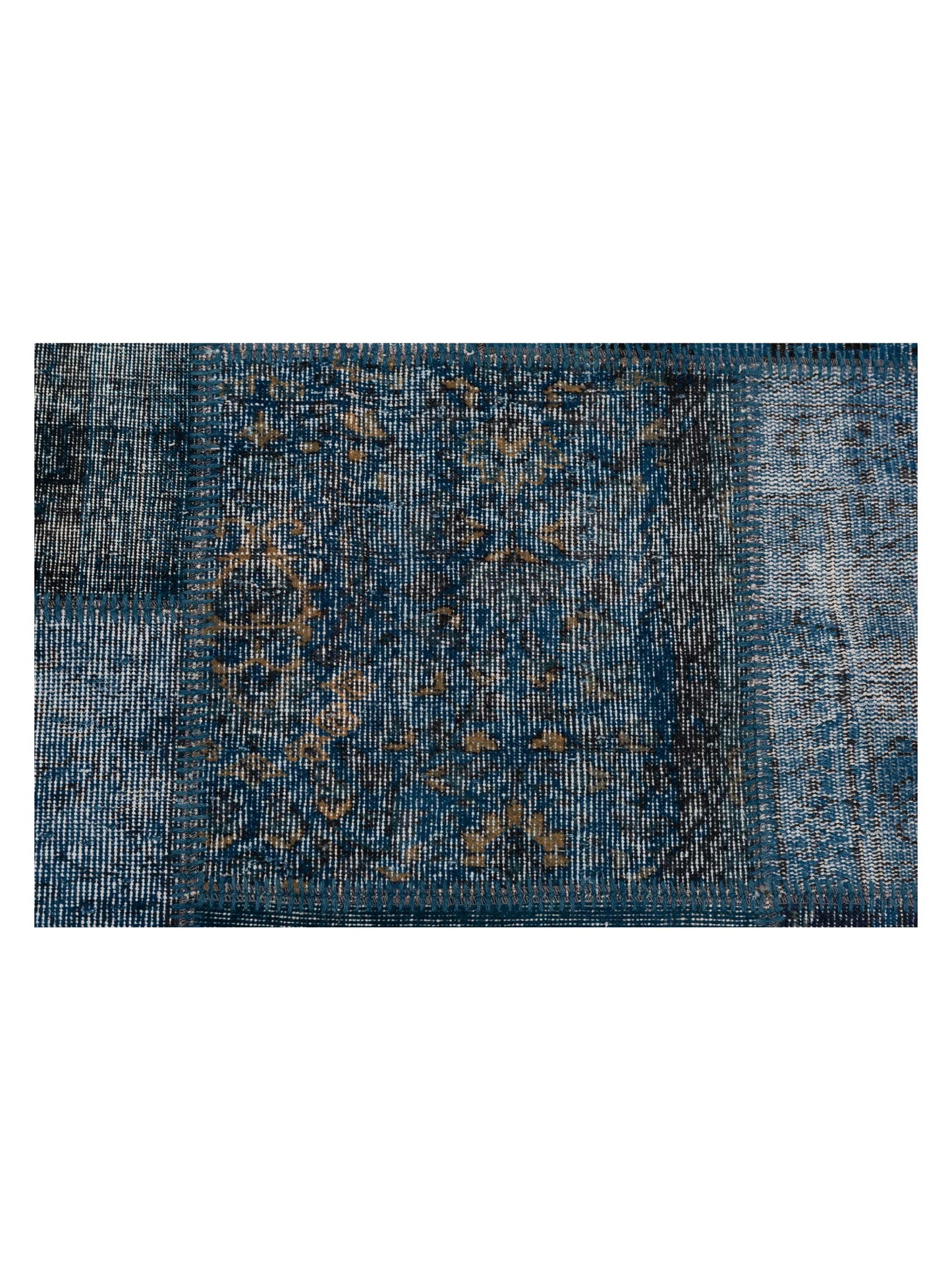 Turkish Vestige Patchwork 128951 Indigo 9x12 Hand Knotted Rug