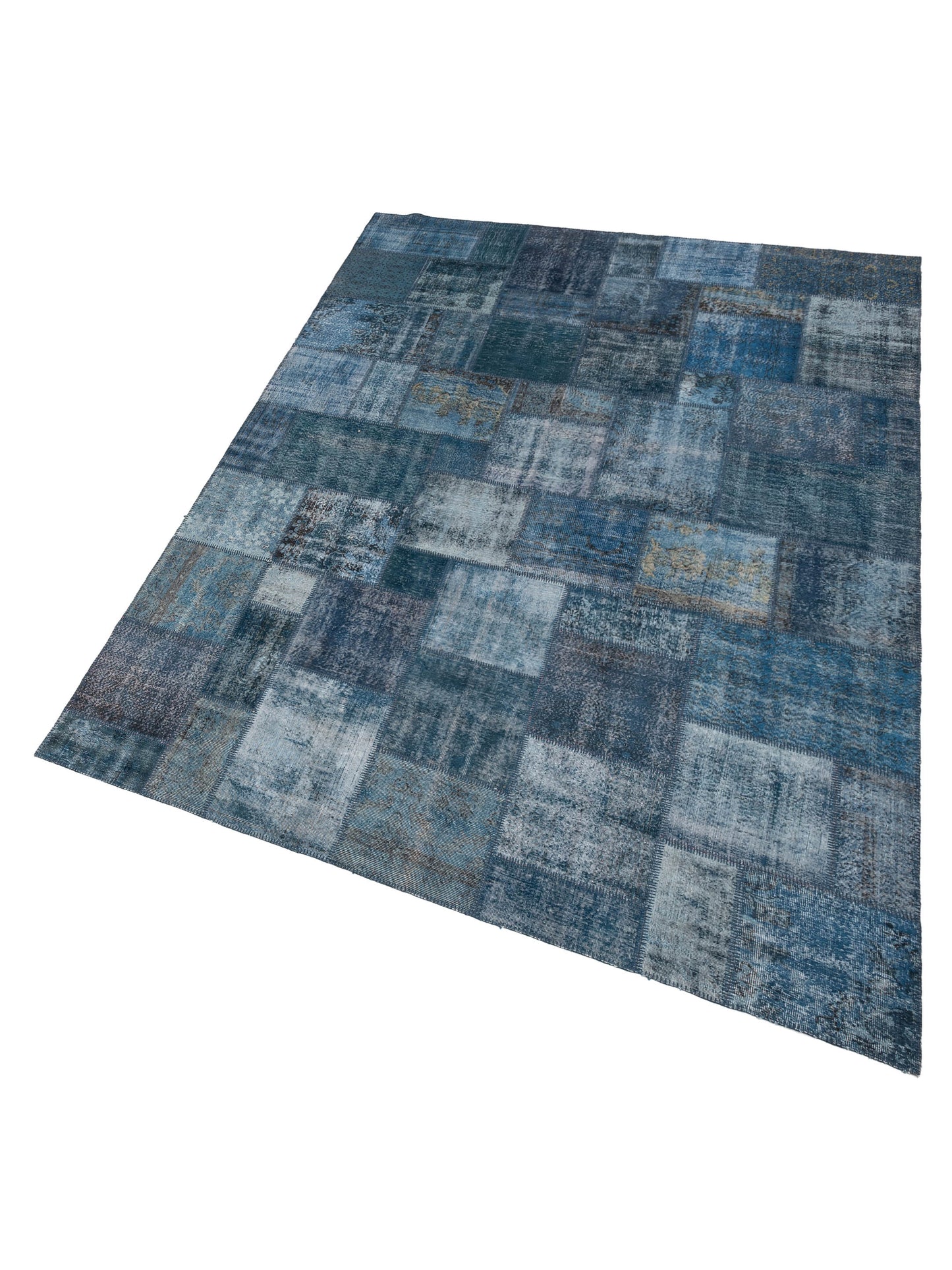 Turkish Vestige Patchwork 128957 Indigo 10x14 Hand Knotted Rug