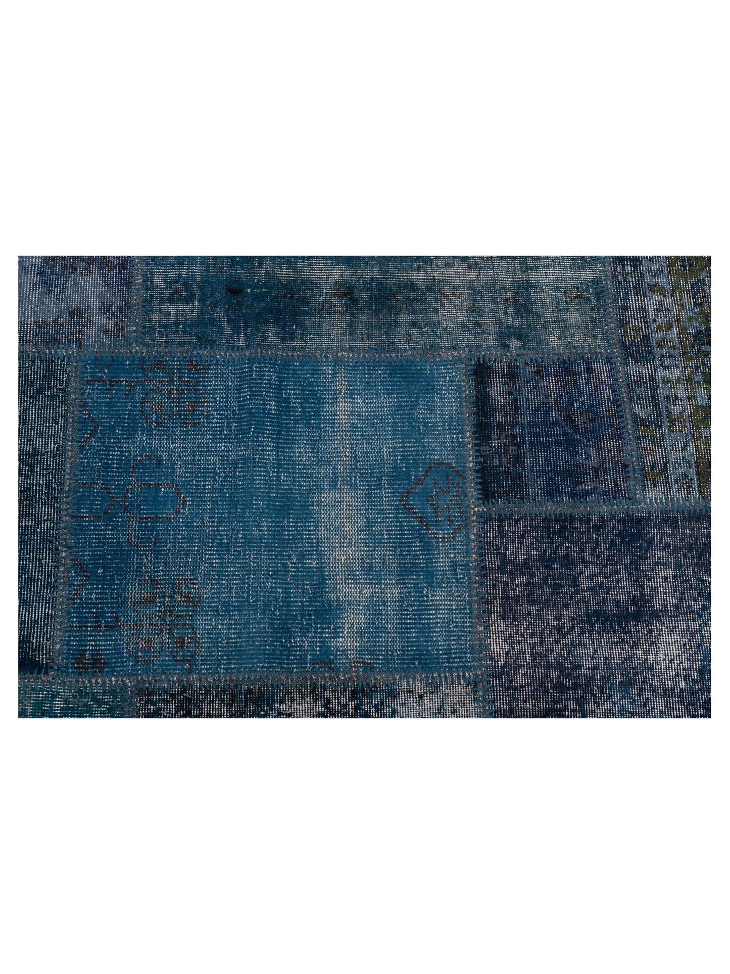 Turkish Vestige Patchwork 128958 Indigo 6x9 Hand Knotted Rug