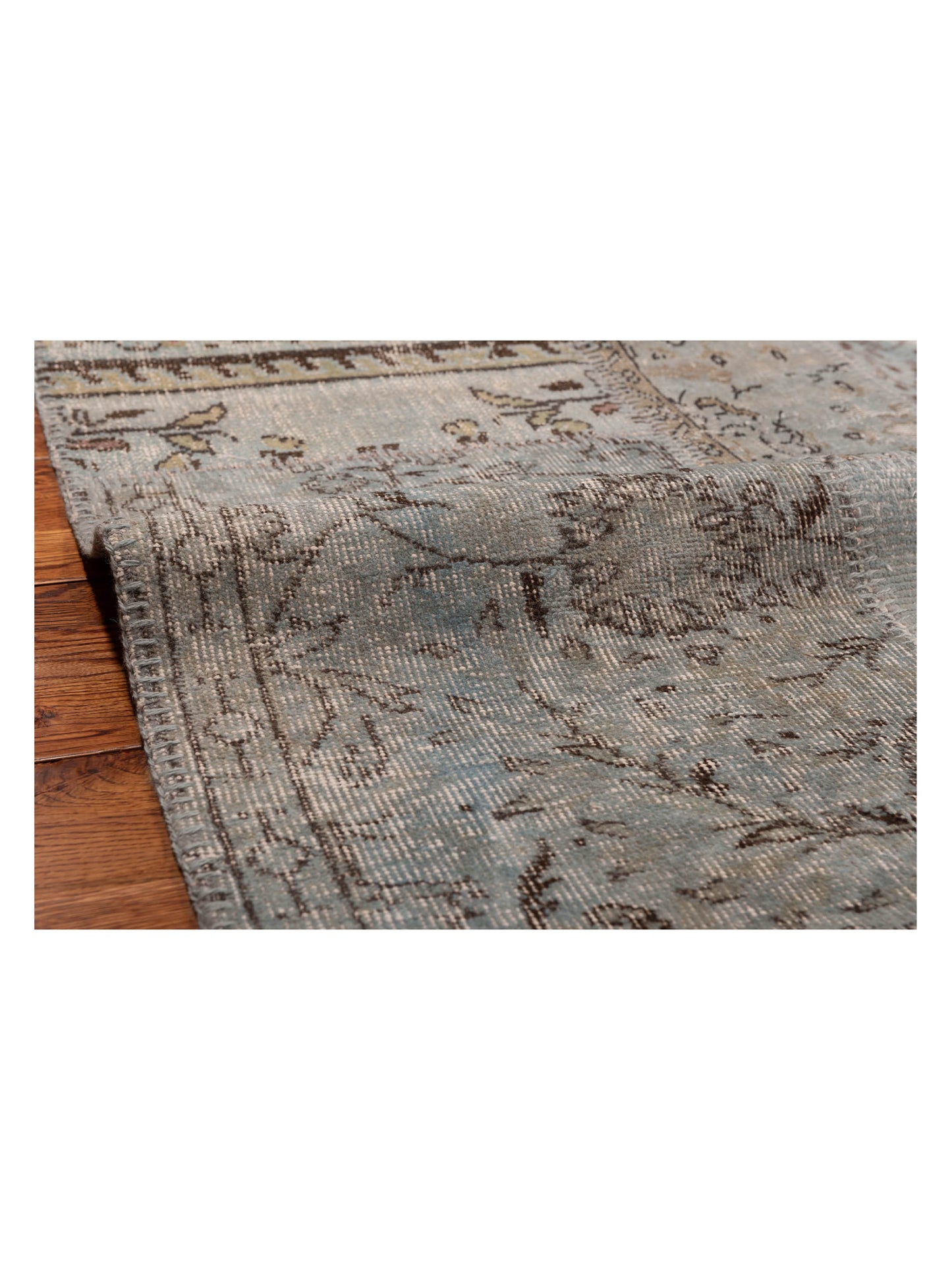 Turkish Vestige Patchwork 128971 Blue 9x12 Hand Knotted Rug
