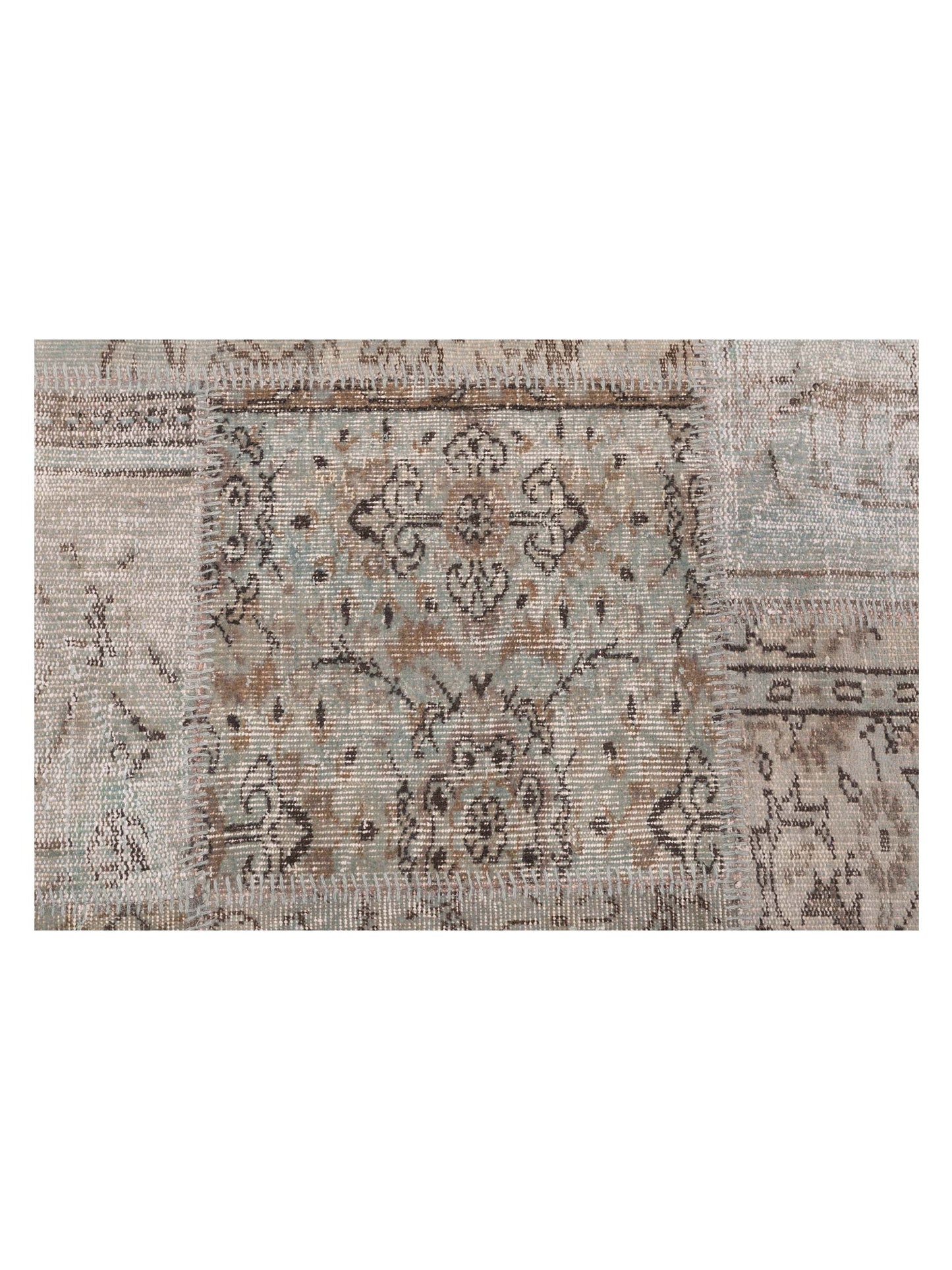 Turkish Vestige Patchwork 128971 Blue 9x12 Hand Knotted Rug