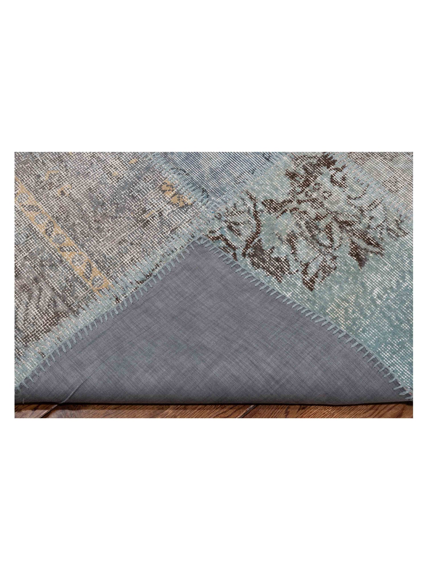 Turkish Vestige Patchwork 128979 Blue 8x10 Hand Knotted Rug