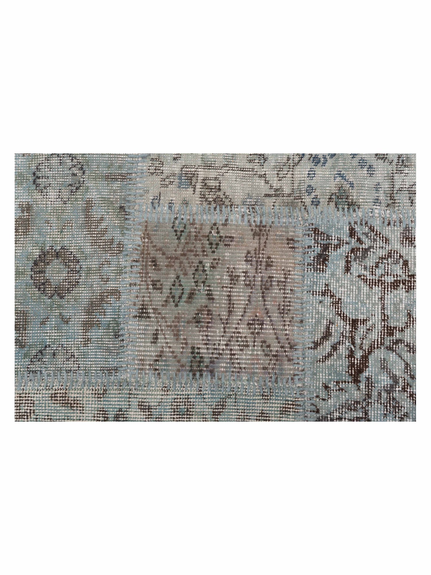 Turkish Vestige Patchwork 128979 Blue 8x10 Hand Knotted Rug