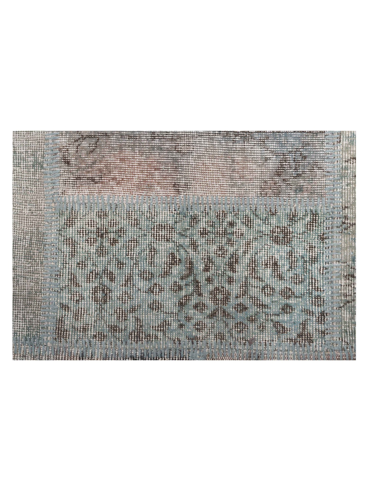 Turkish Vestige Patchwork 128985 Light Blue 9x12 Hand Knotted Rug