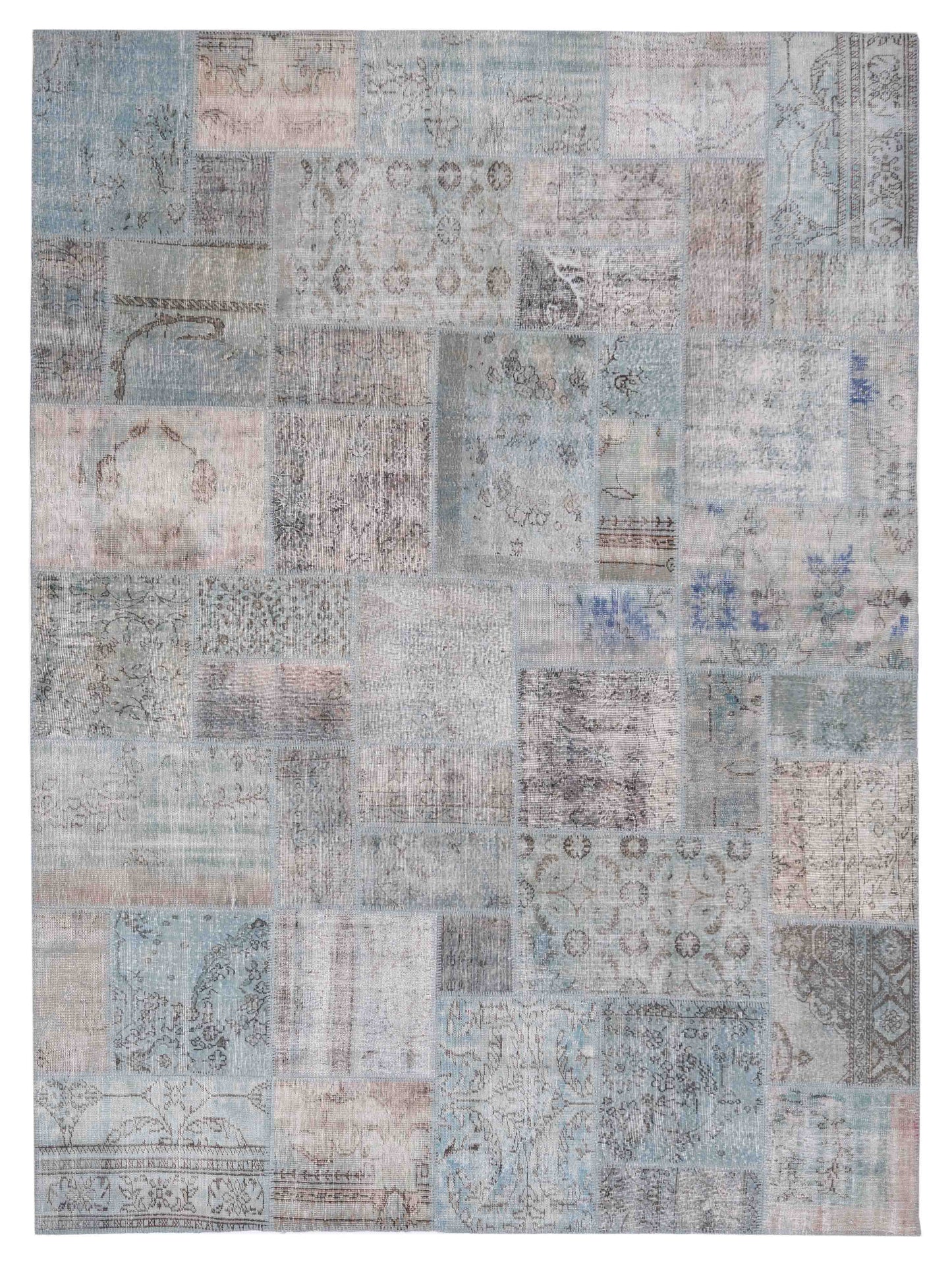 Pasha Turkish Vestige Patchwork Light Blue Contemporary