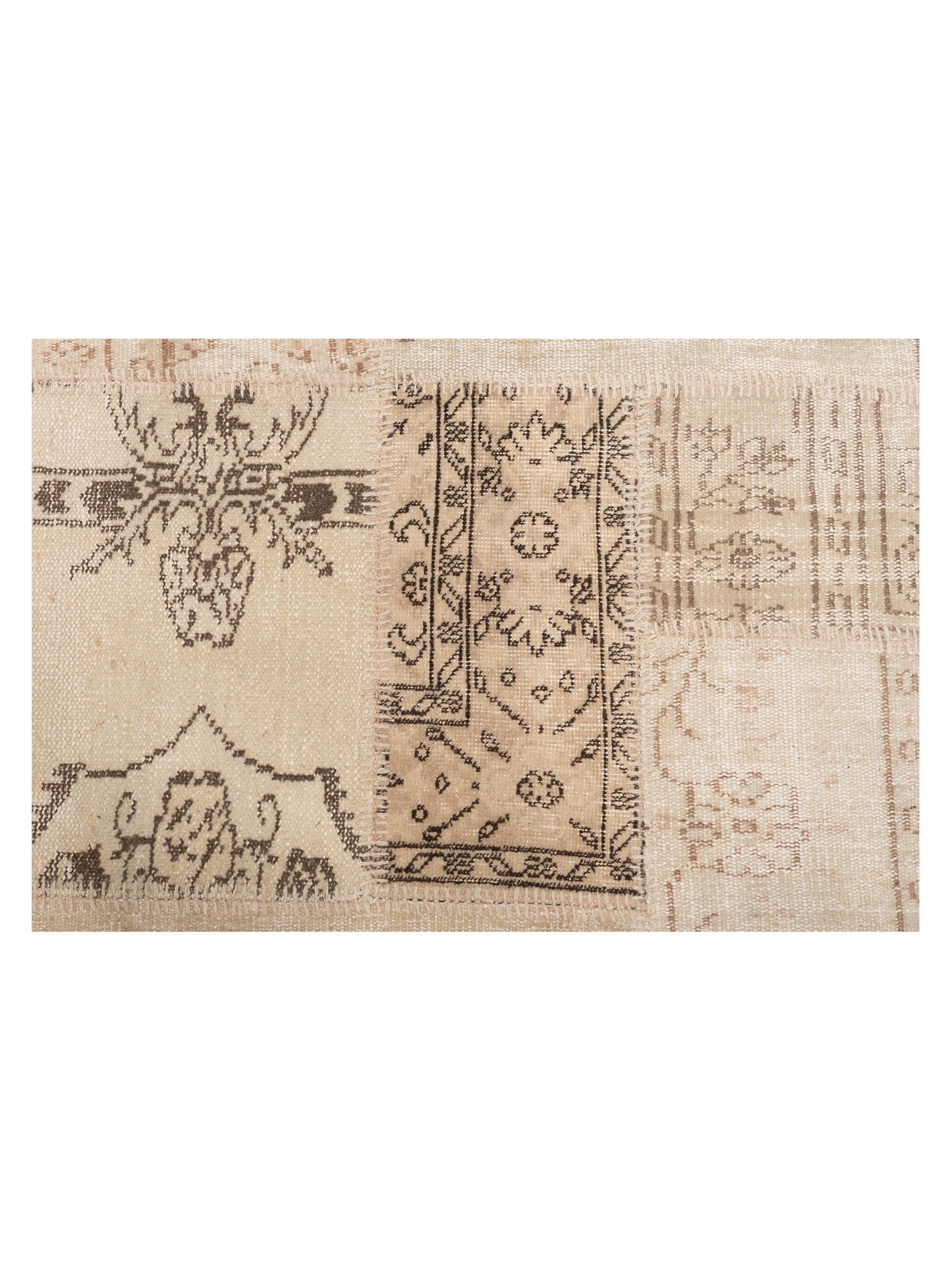 Turkish Vestige Patchwork 128986 Natural 9x12 Hand Knotted Rug