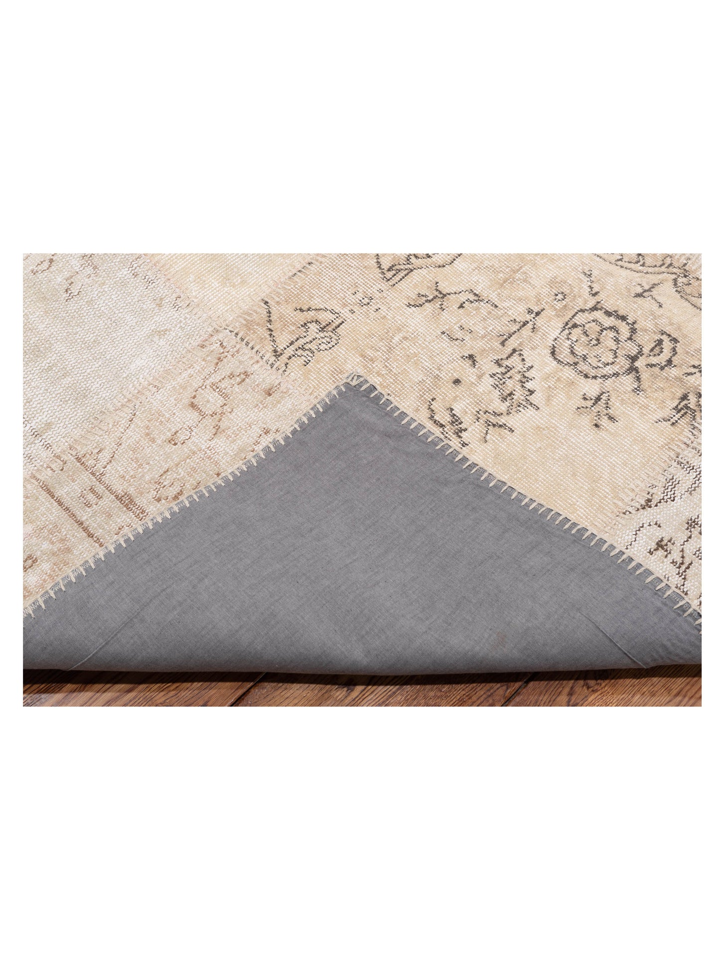 Turkish Vestige Patchwork 128994 Natural 10x14 Hand Knotted Rug