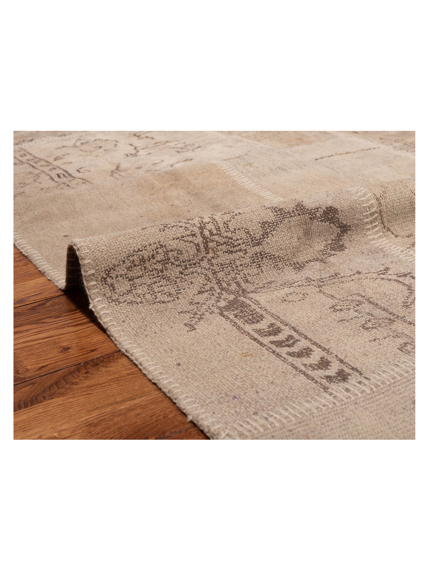 Turkish Vestige Patchwork 129000 Beige 5x8 Hand Knotted Rug