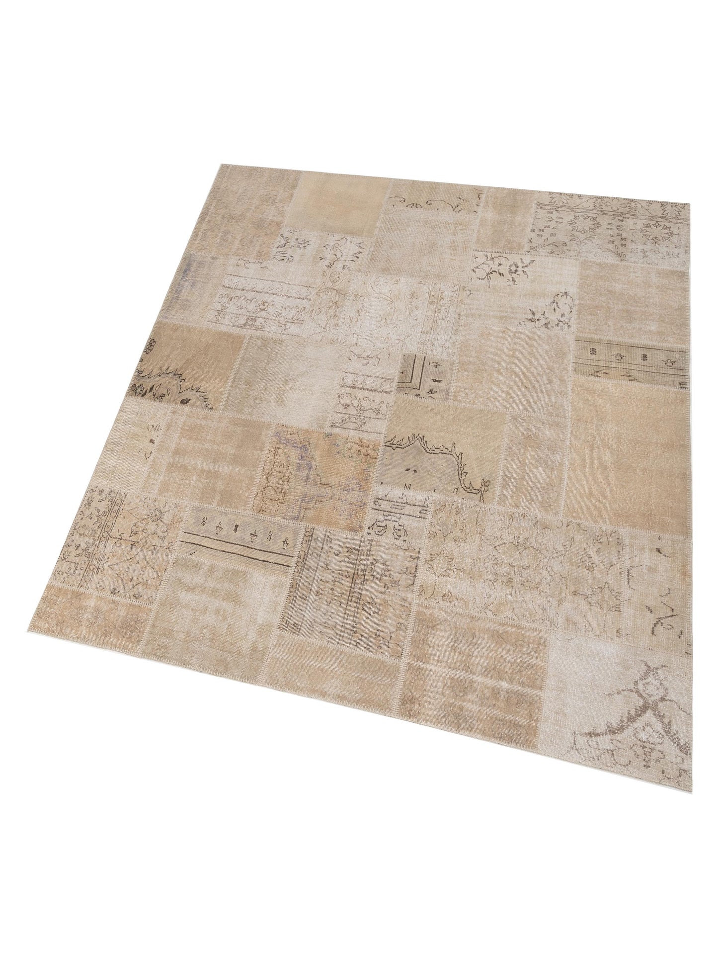 Turkish Vestige Patchwork 129002 Natural 8x10 Hand Knotted Rug