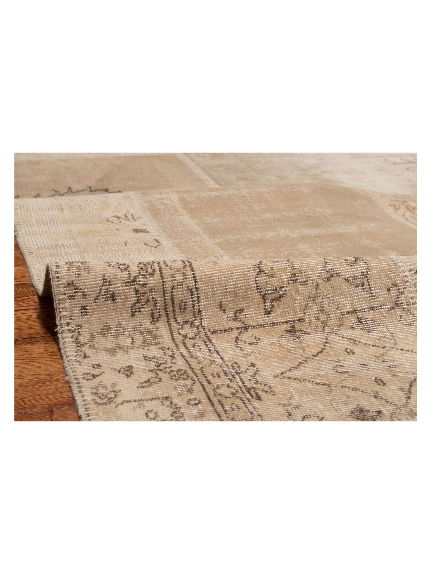 Turkish Vestige Patchwork 129002 Natural 8x10 Hand Knotted Rug