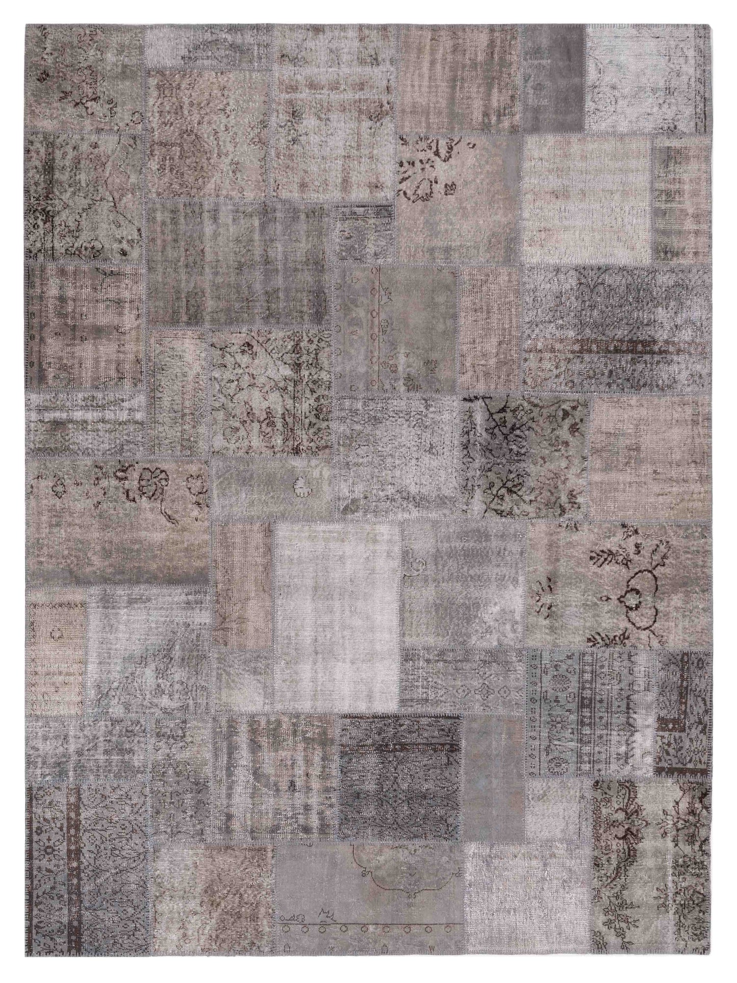 Pasha Turkish Vestige Patchwork Gray Contemporary