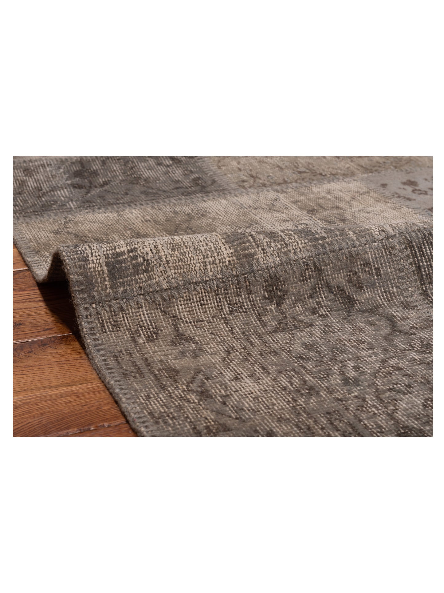 Turkish Vestige Patchwork 129008 Gray 4x6 Hand Knotted Rug