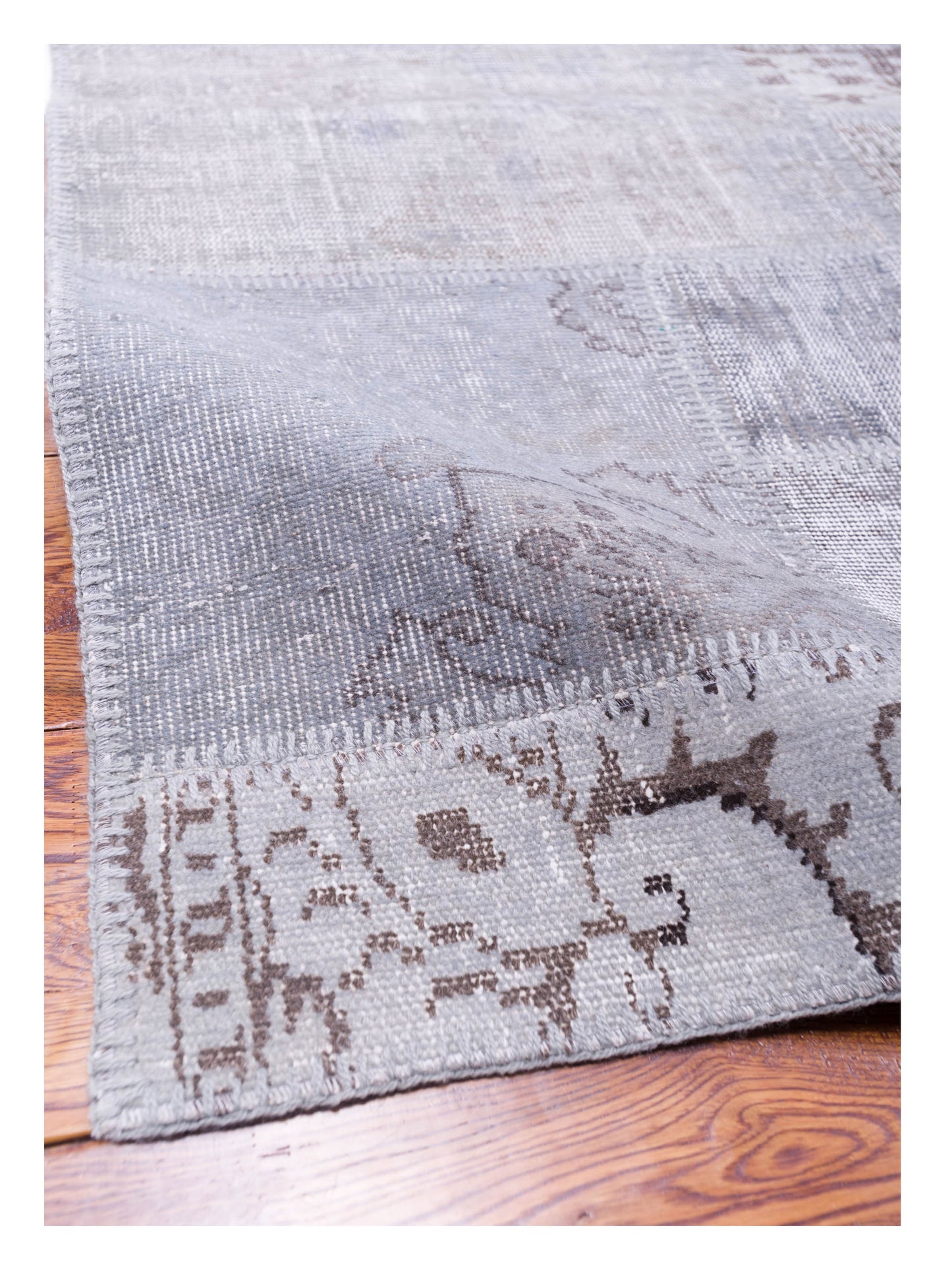 Turkish Vestige Patchwork 129012 Gray 4x6 Hand Knotted Rug