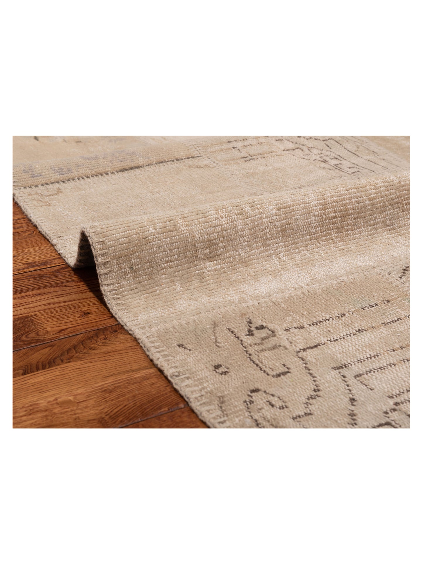 Turkish Vestige Patchwork 129016 Natural 4x6 Hand Knotted Rug