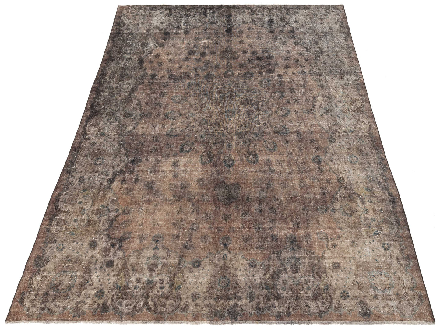 Vintage 129020 Dark Gray 9x12.1 Hand Knotted Rug