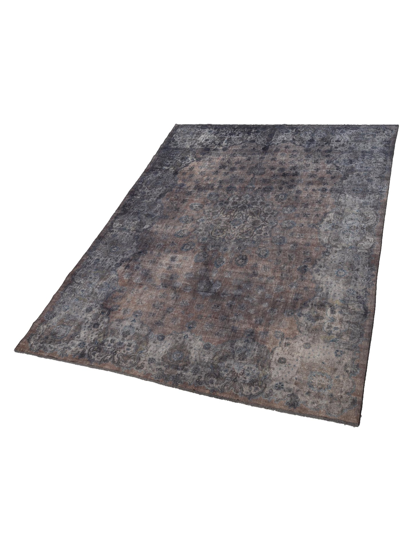 Vintage 129020 Dark Gray 9x12.1 Hand Knotted Rug