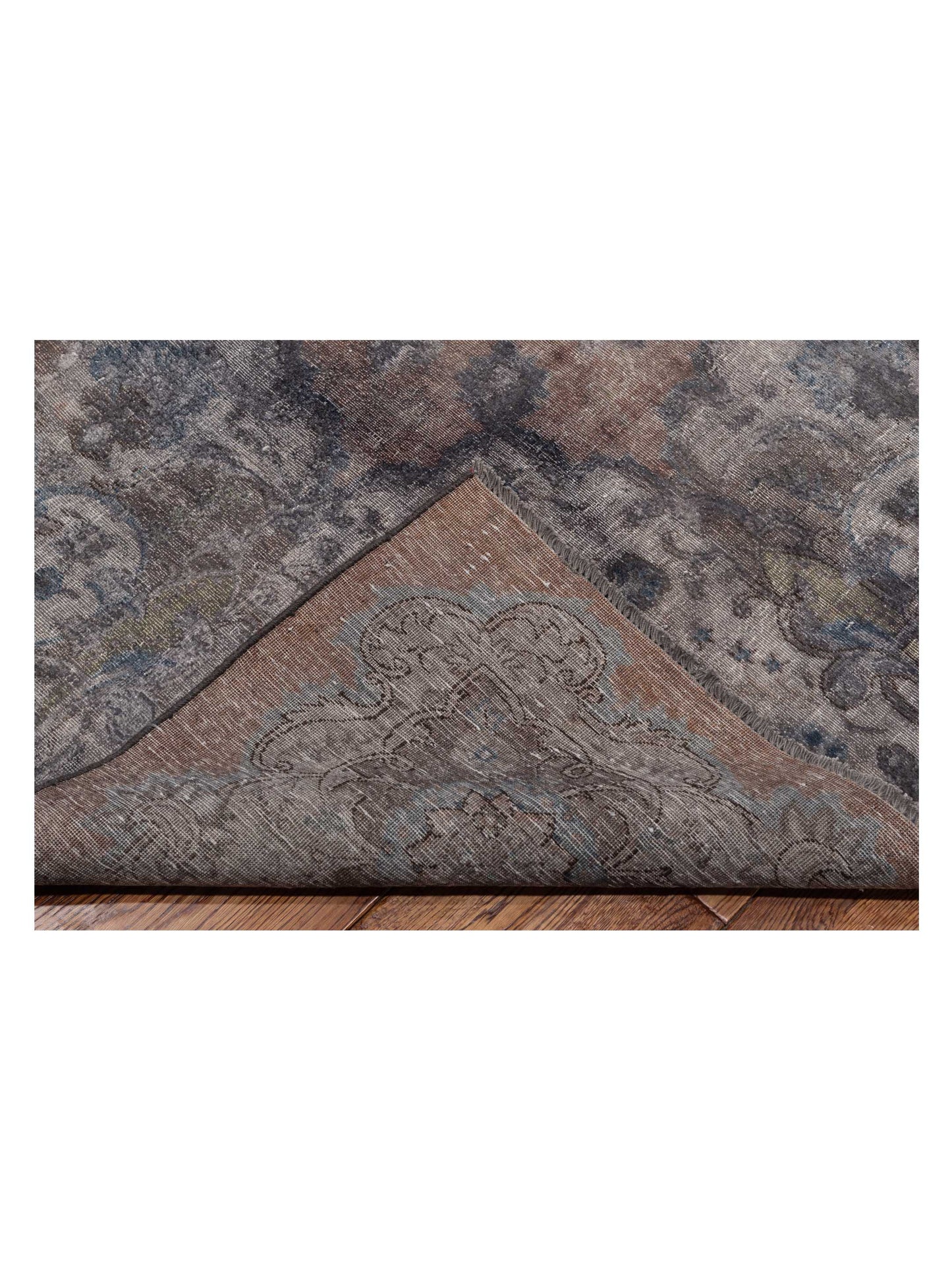 Vintage 129020 Dark Gray 9x12.1 Hand Knotted Rug