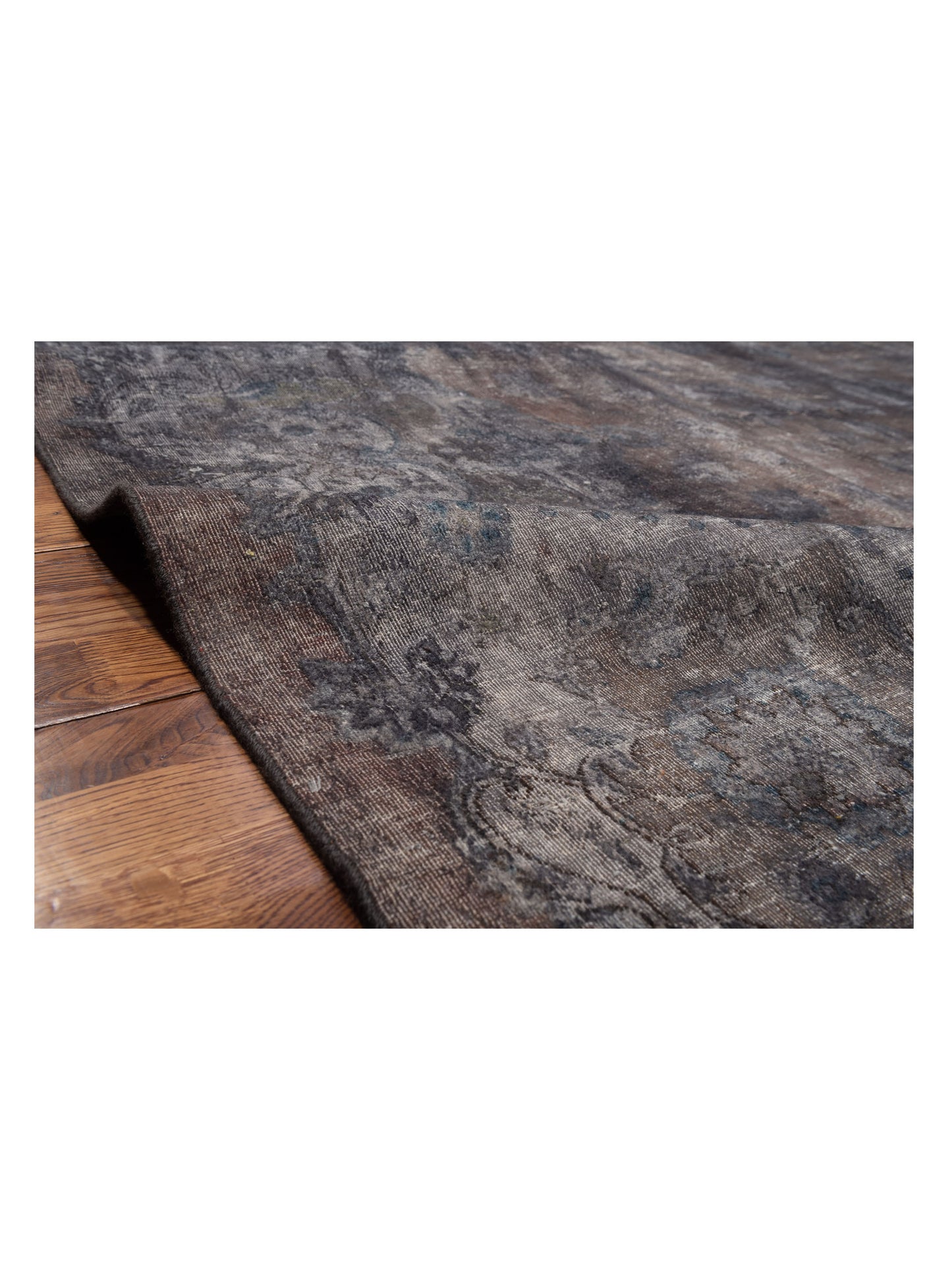 Vintage 129020 Dark Gray 9x12.1 Hand Knotted Rug