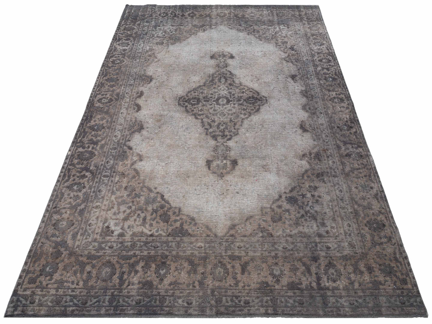 Vintage 129023 Gray 8x12.4 Hand Knotted Rug