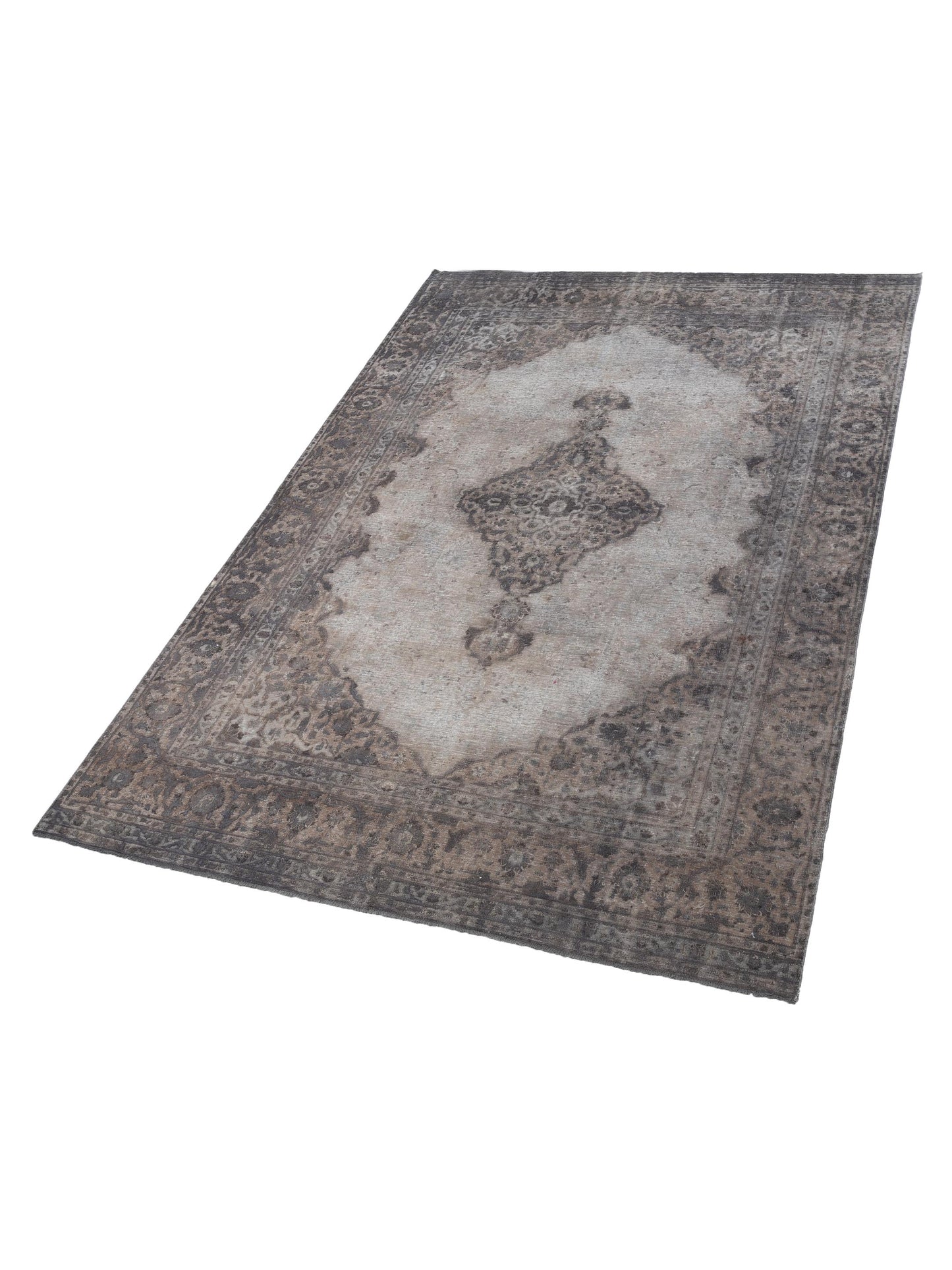 Vintage 129023 Gray 8x12.4 Hand Knotted Rug