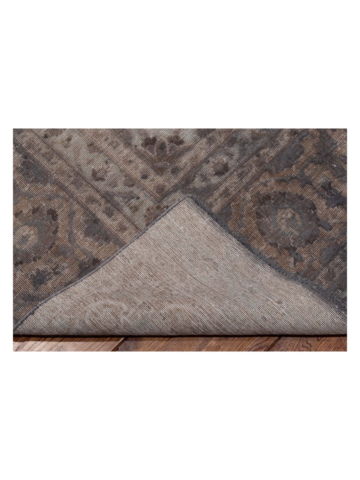Vintage 129023 Gray 8x12.4 Hand Knotted Rug