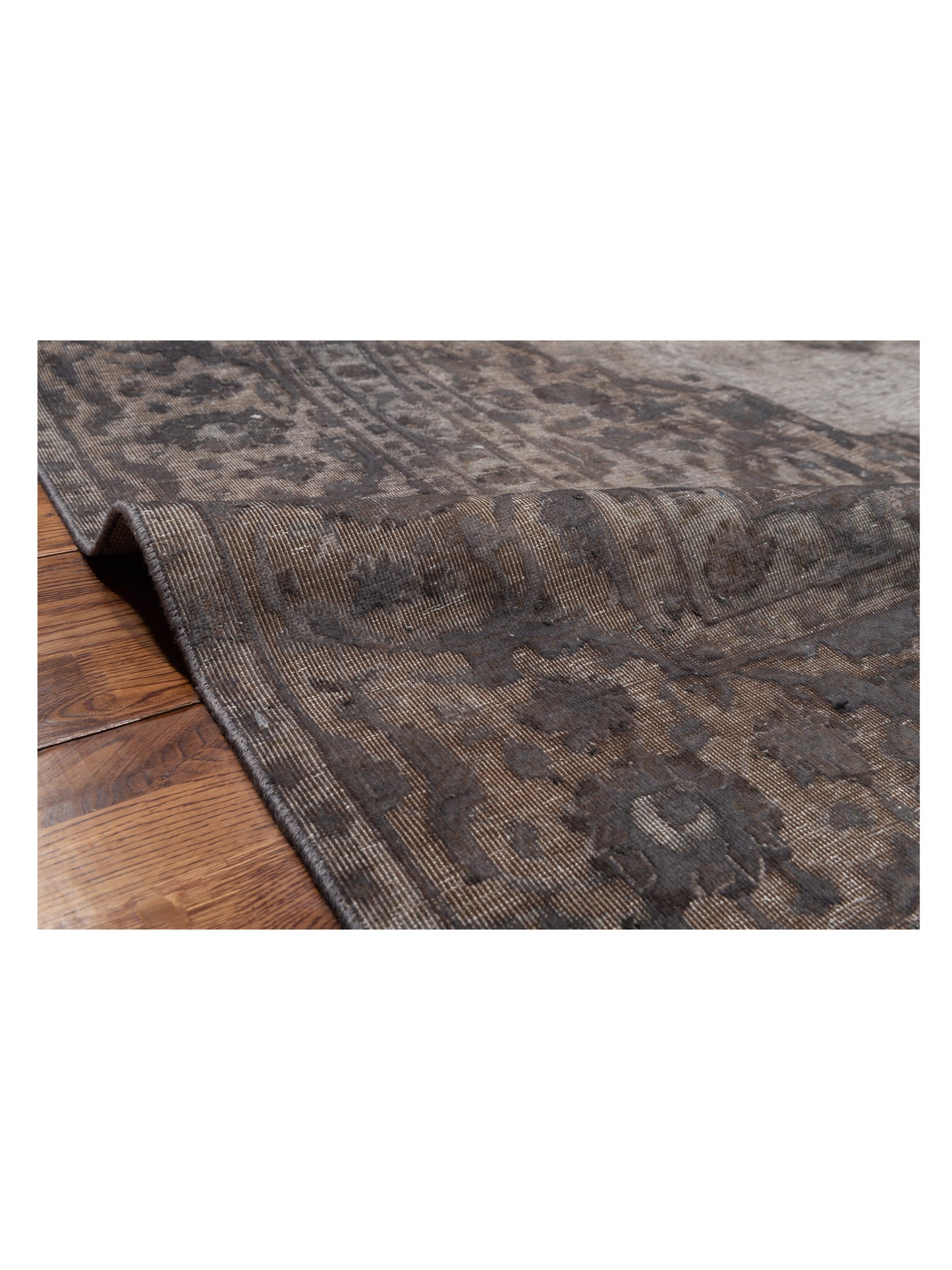Vintage 129023 Gray 8x12.4 Hand Knotted Rug