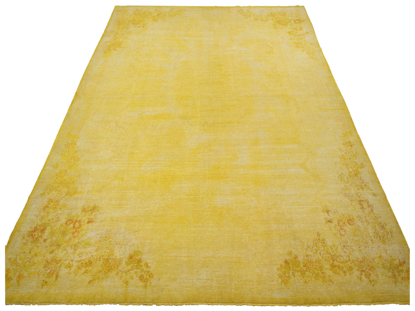Vintage 129024 Yellow 10.2x13.8 Hand Knotted Rug