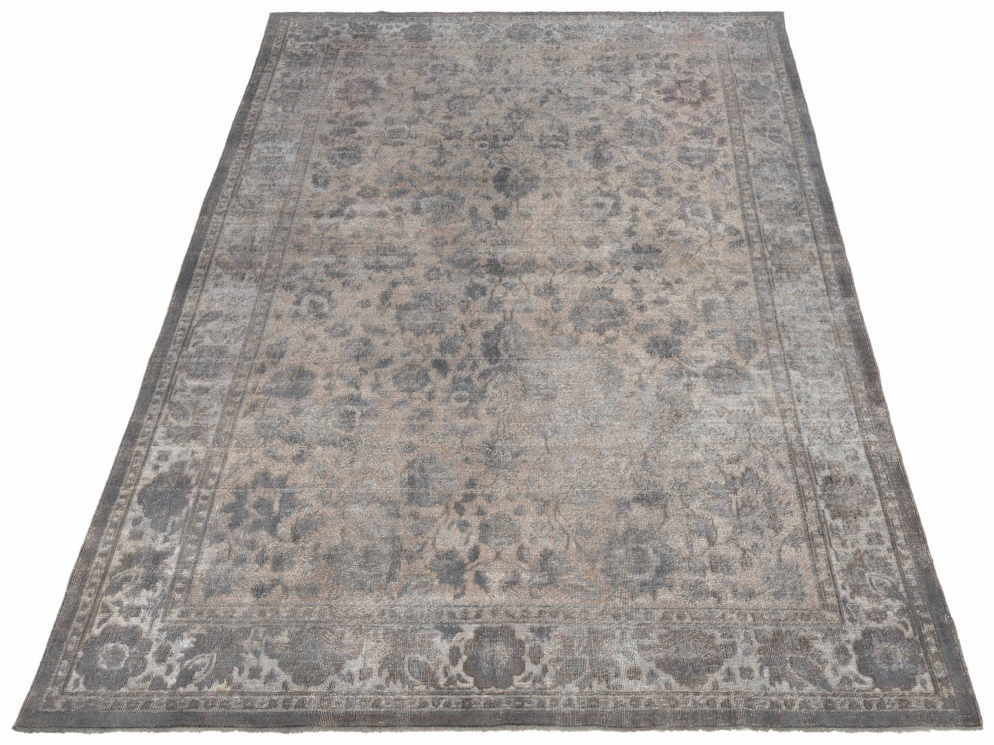 Vintage 129025 Gray 8.4x11.2 Hand Knotted Rug