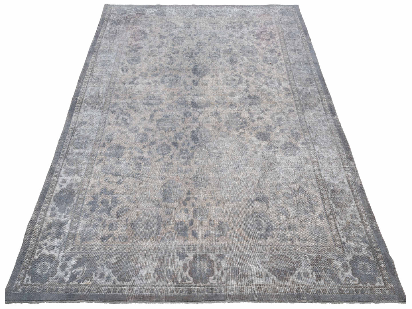 Vintage 129025 Gray 8.4x11.2 Hand Knotted Rug