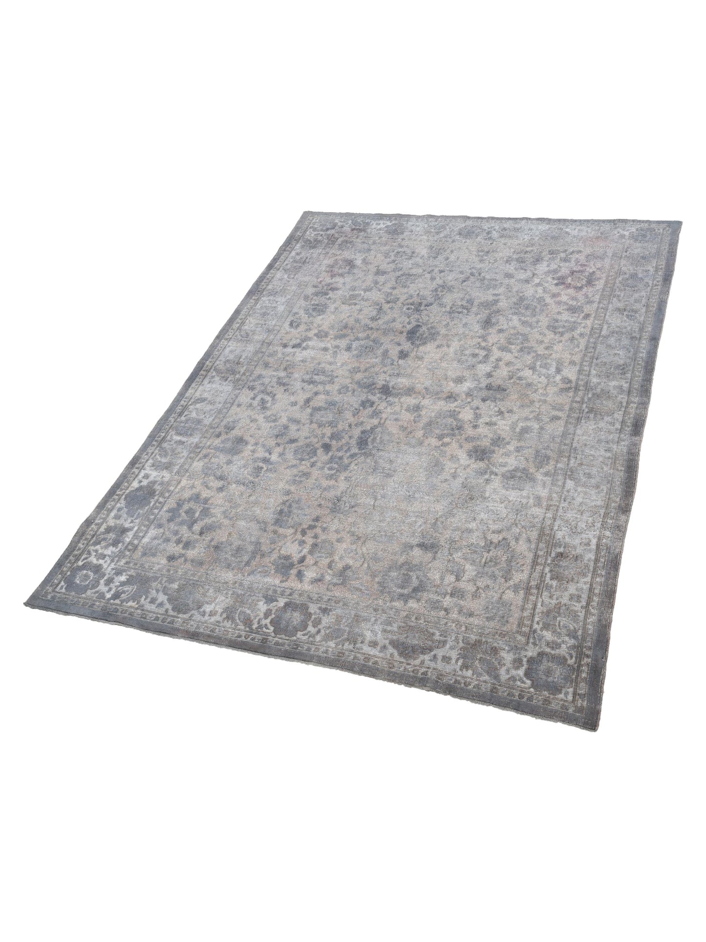 Vintage 129025 Gray 8.4x11.2 Hand Knotted Rug