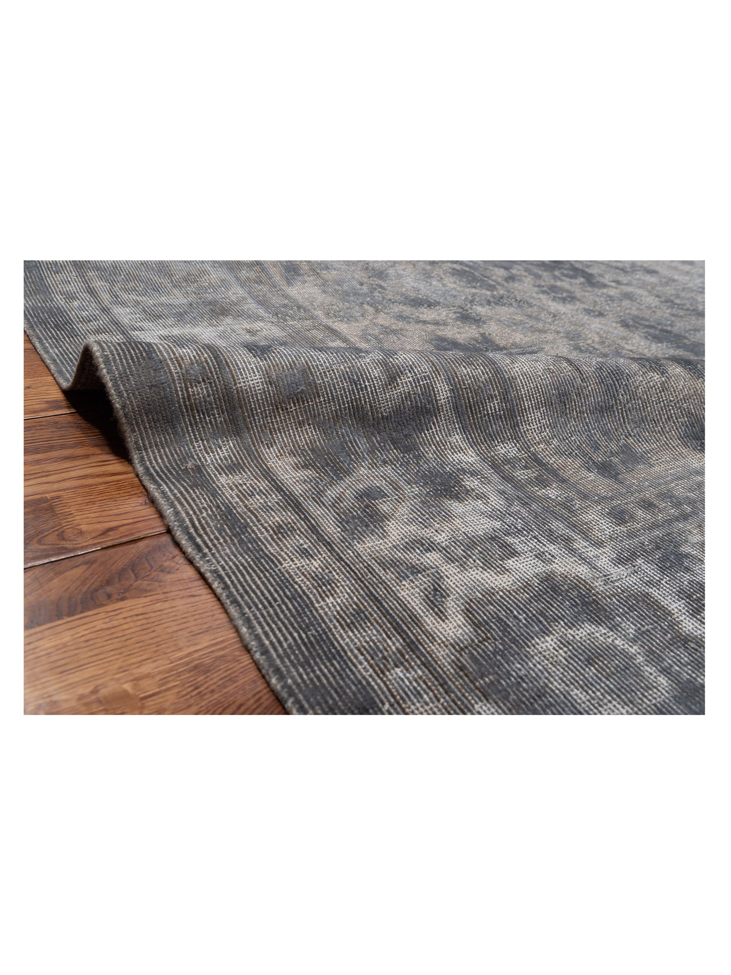 Vintage 129025 Gray 8.4x11.2 Hand Knotted Rug