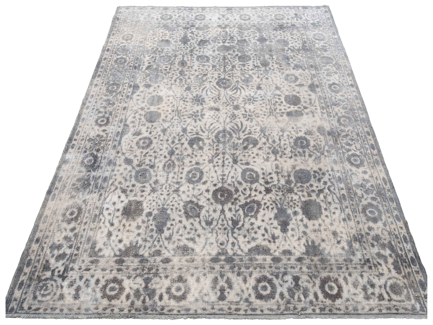 Vintage 129028 Gray 8.5x11.2 Hand Knotted Rug