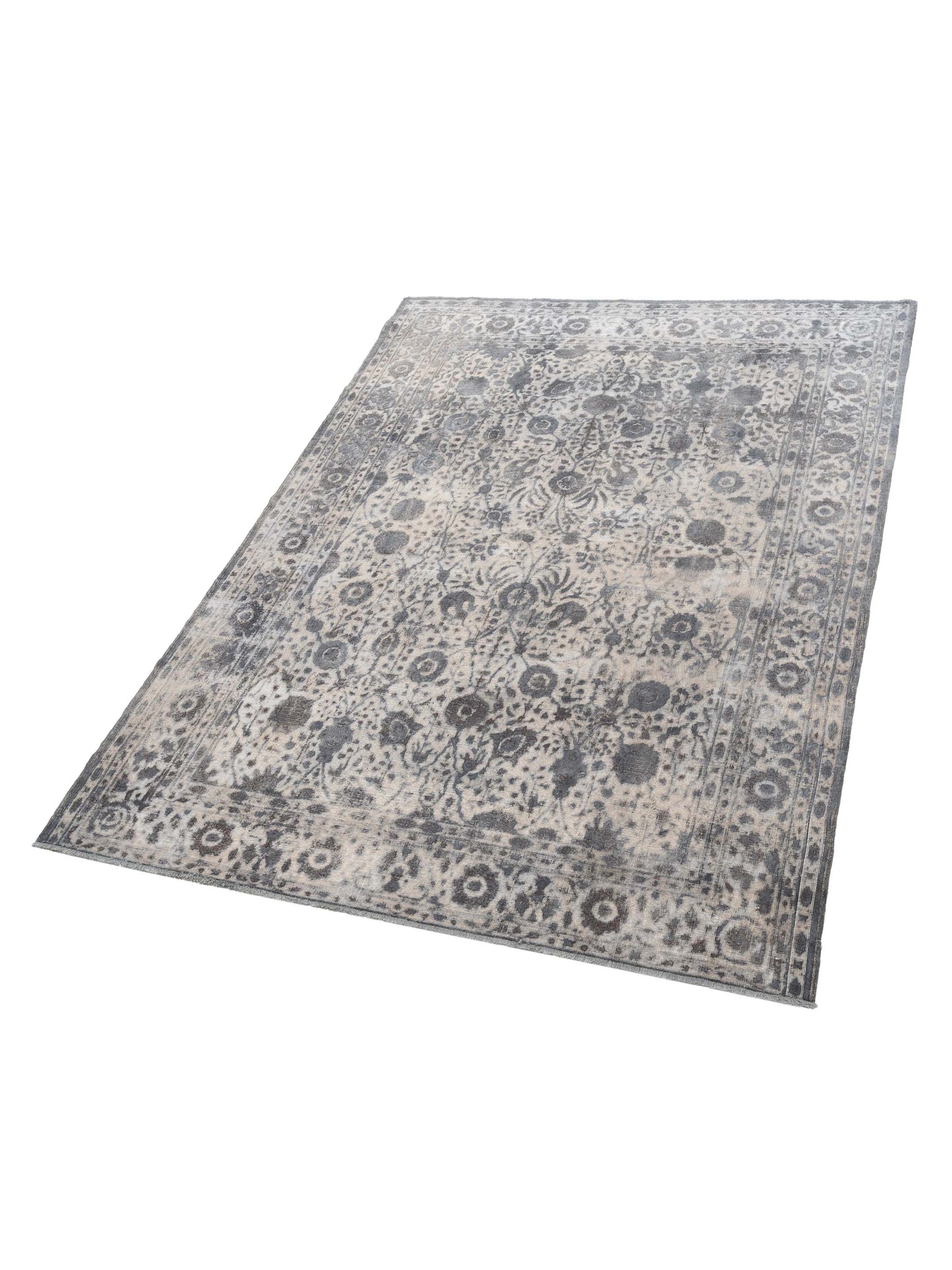 Vintage 129028 Gray 8.5x11.2 Hand Knotted Rug
