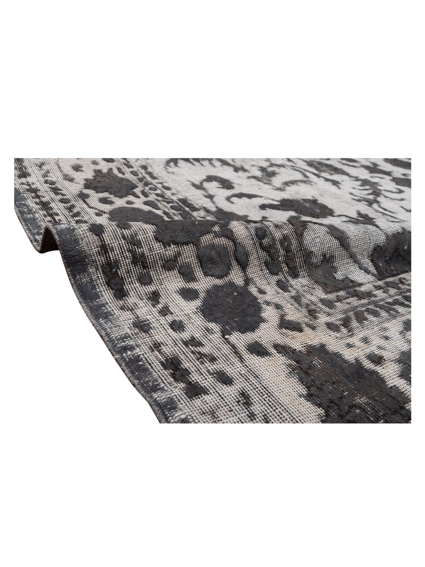 Vintage 129031 Silver Gray 8.3x12.9 Hand Knotted Rug