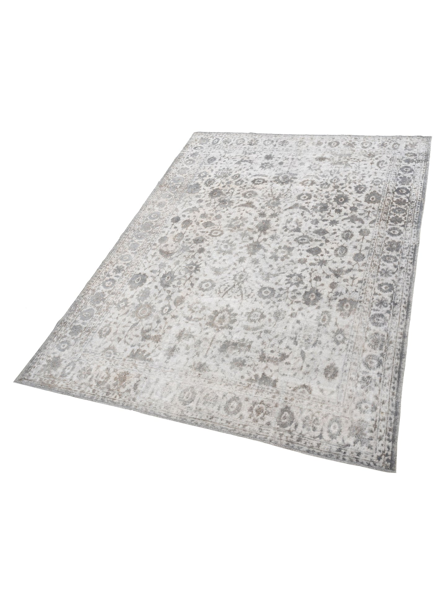 Vintage 129032 Silver 8.10x12.2 Hand Knotted Rug