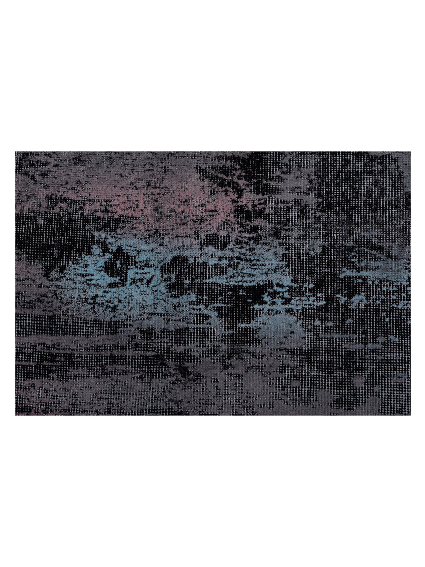 Vintage 129047 Black Gray 8x11.2 Hand Knotted Rug