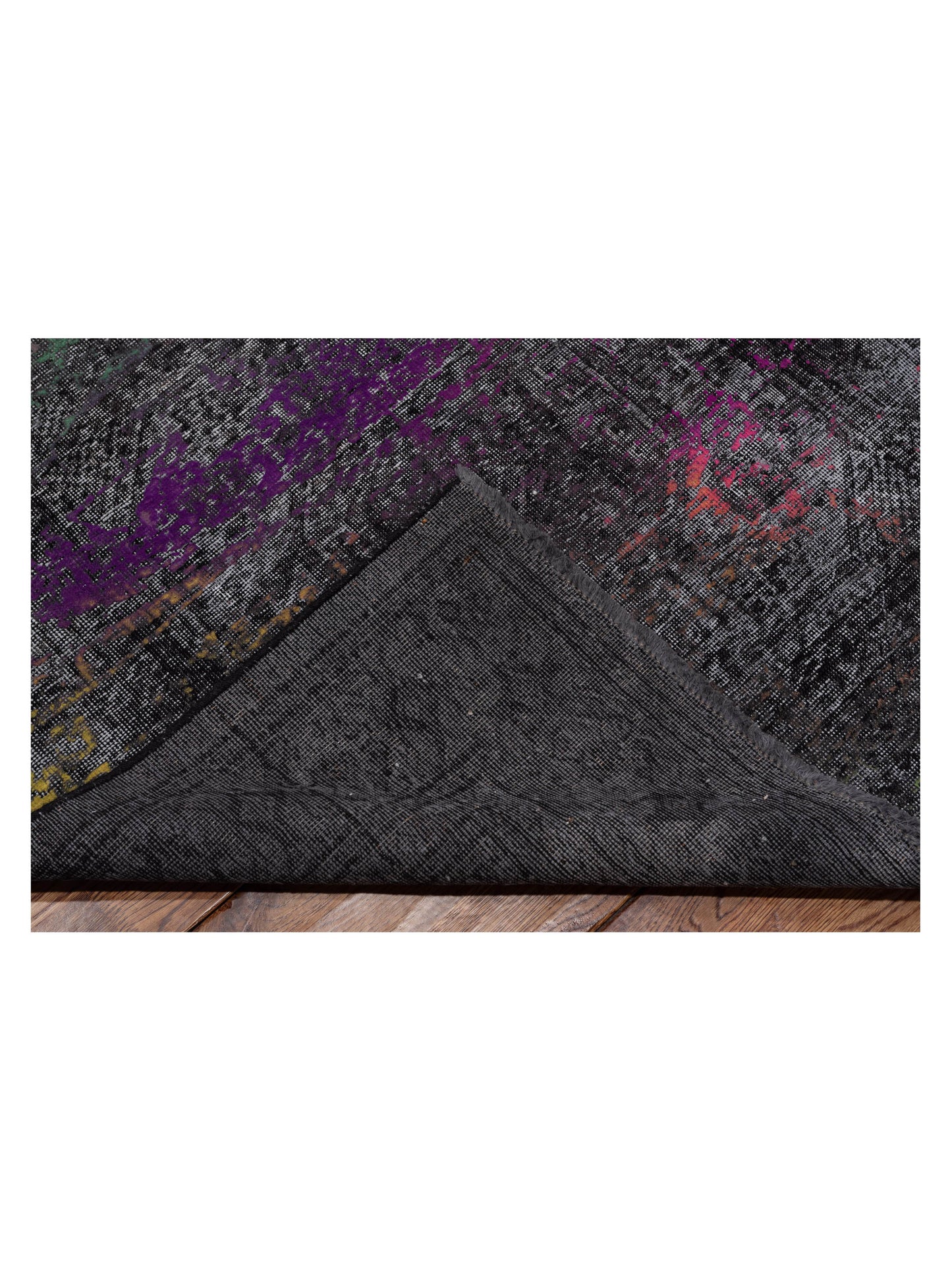Vintage 129050 Black 8.5x13.3 Hand Knotted Rug
