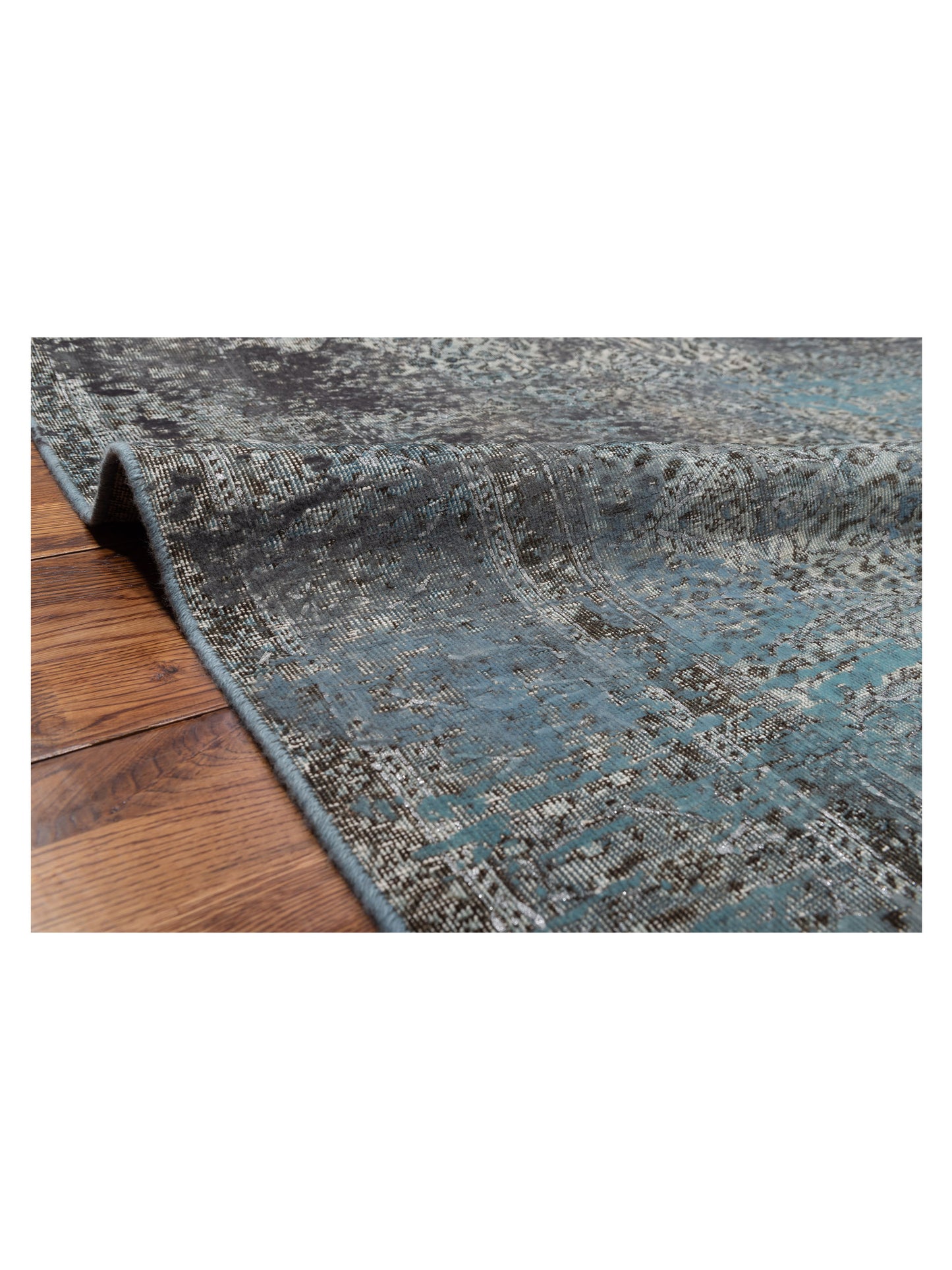 Vintage 129053 Silver Blue 8.5x11.9 Hand Knotted Rug
