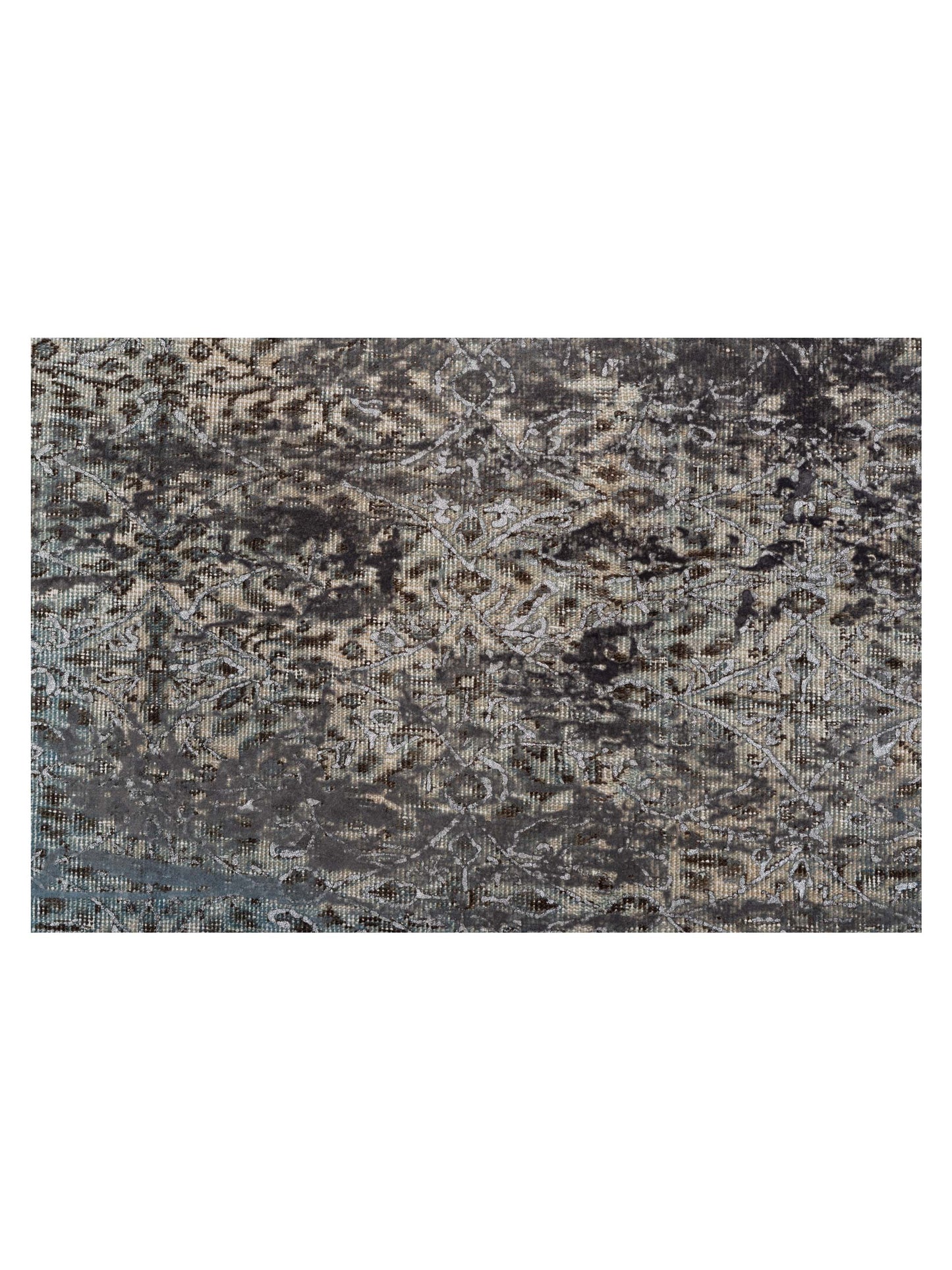 Vintage 129053 Silver Blue 8.5x11.9 Hand Knotted Rug